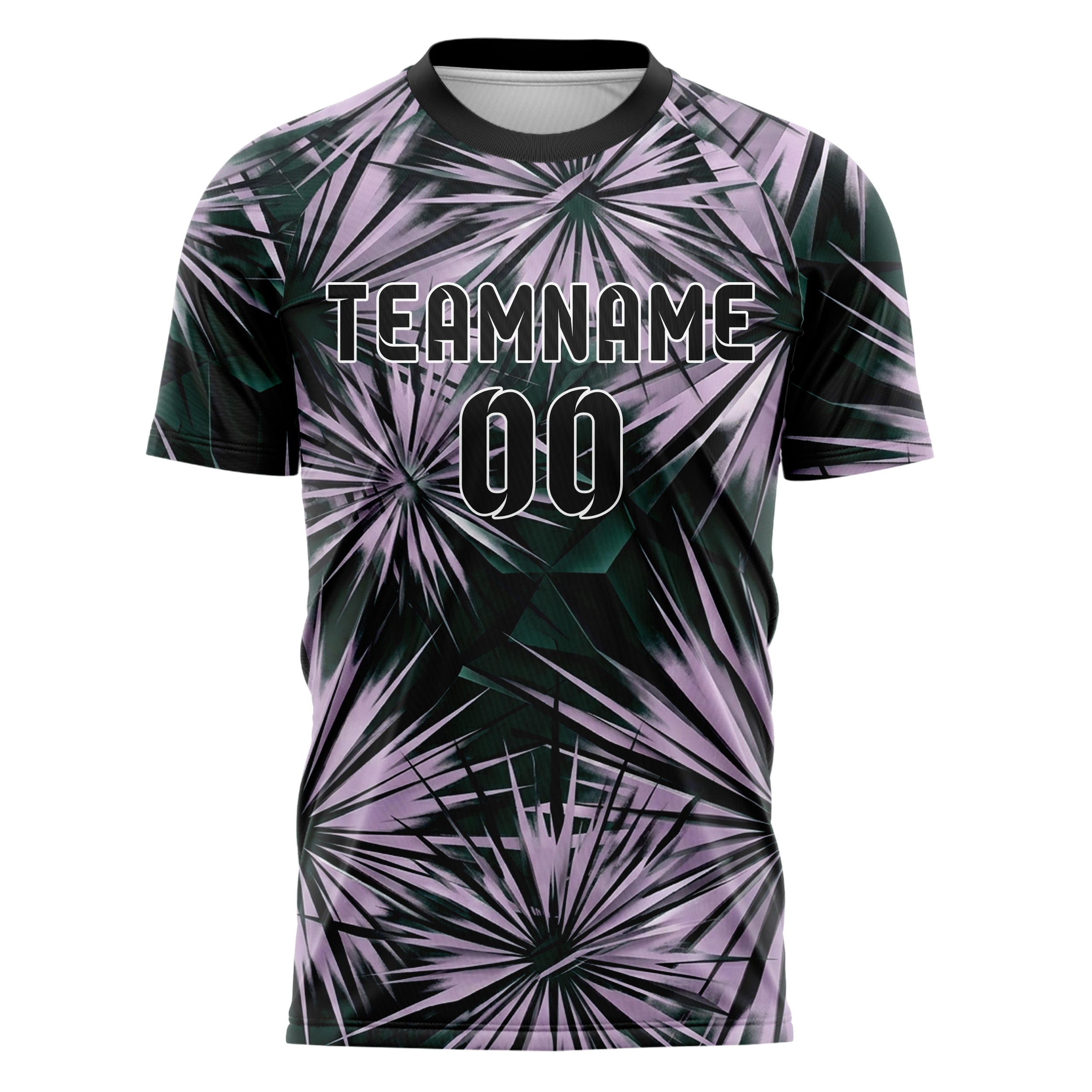 Emerald Lilac Black Ink Wash Fracture Custom Soccer Jersey