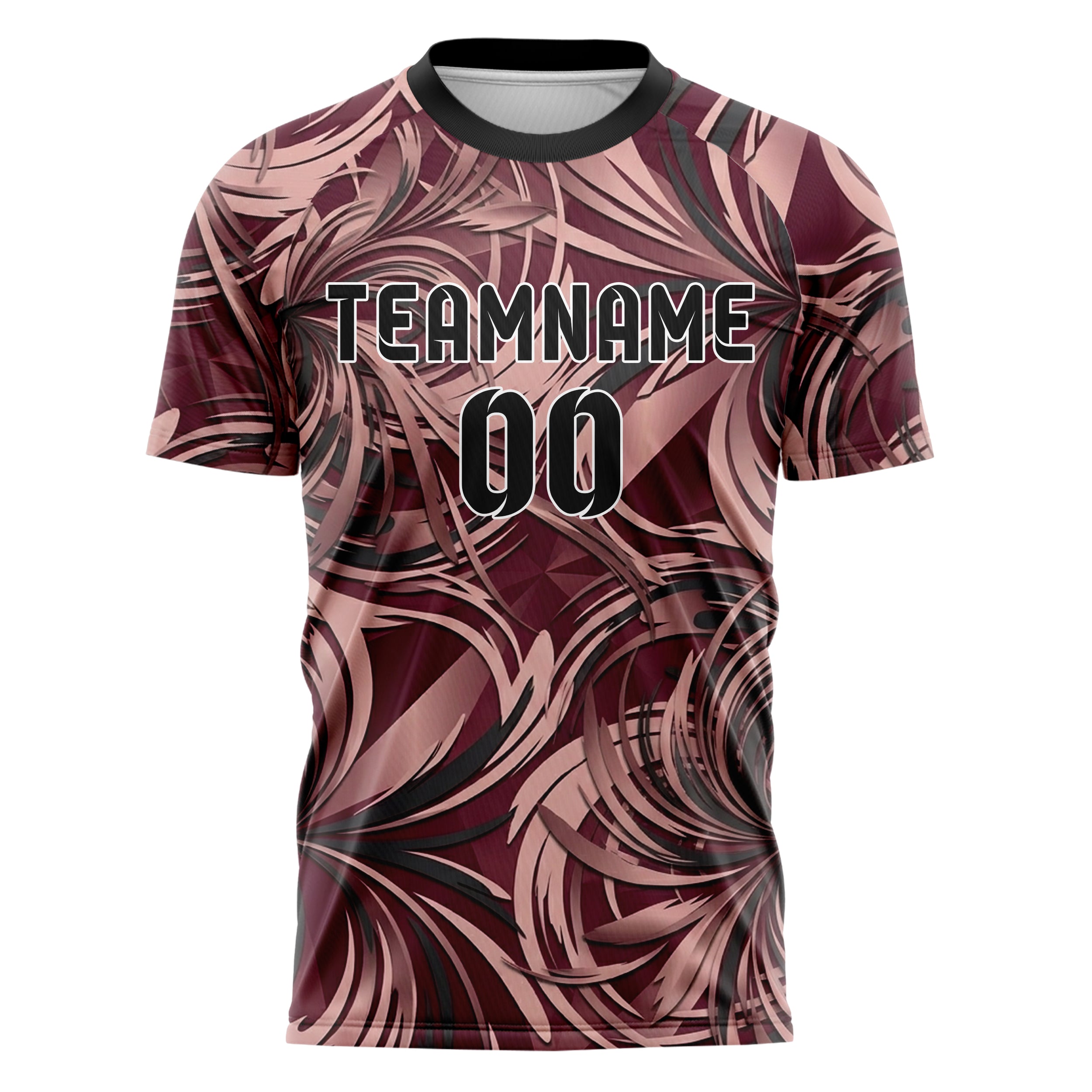 Burgundy Blush Charcoal Tidal Brush Vectors Custom Soccer Jersey