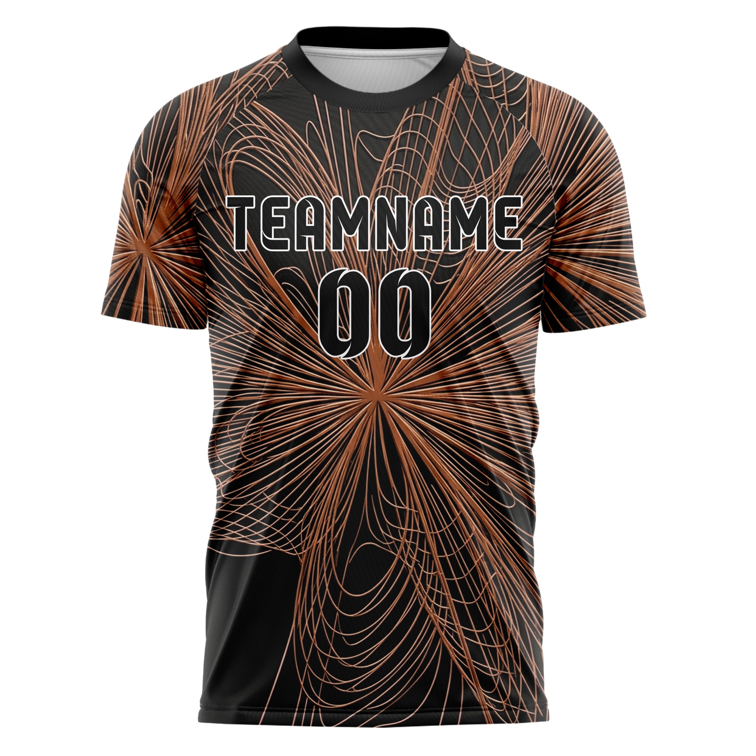 Copper Rose Gold Black Gallery Line Sculpture Custom Soccer Jersey