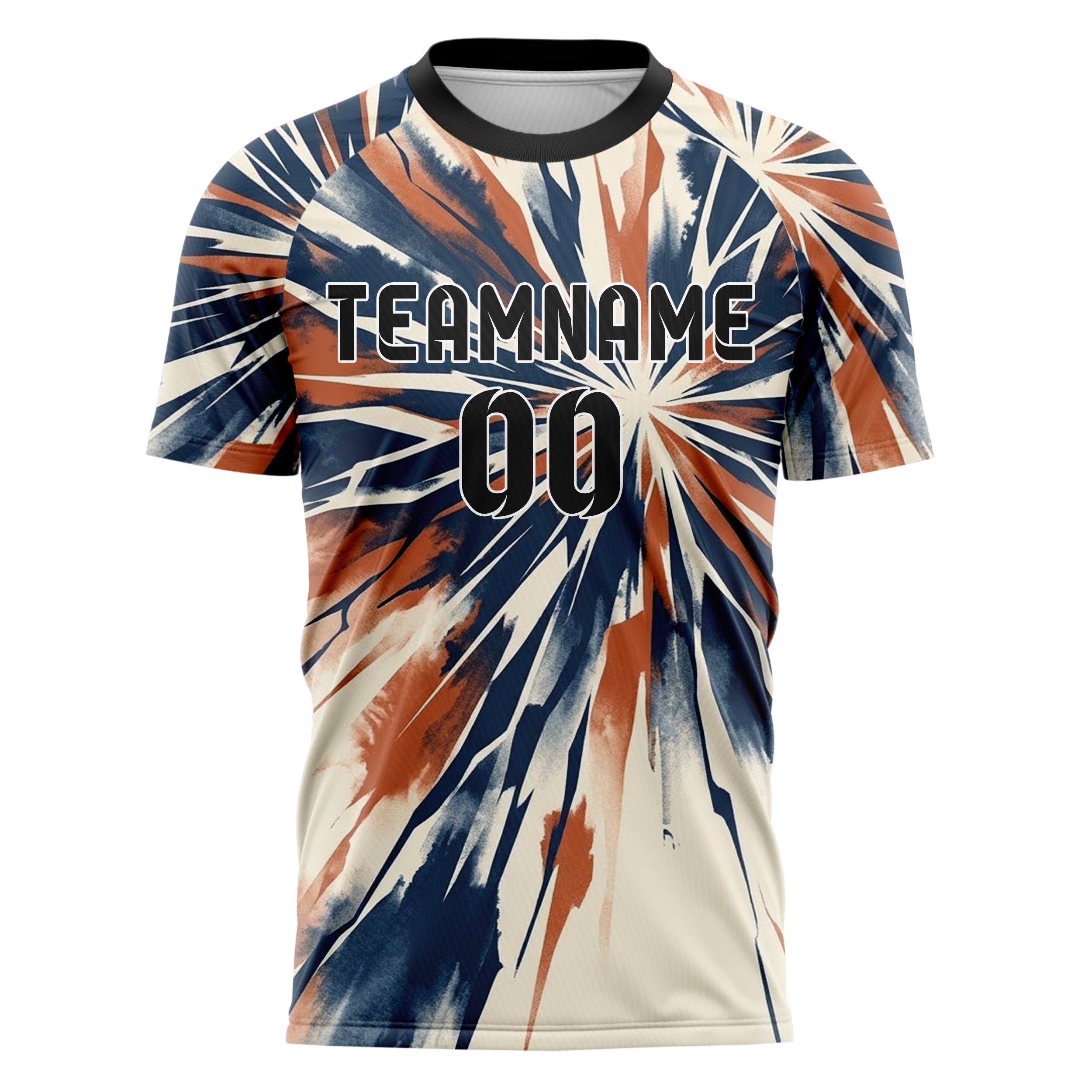 Cream Ink Blue Terracotta Ink Wash Fracture Custom Soccer Jersey