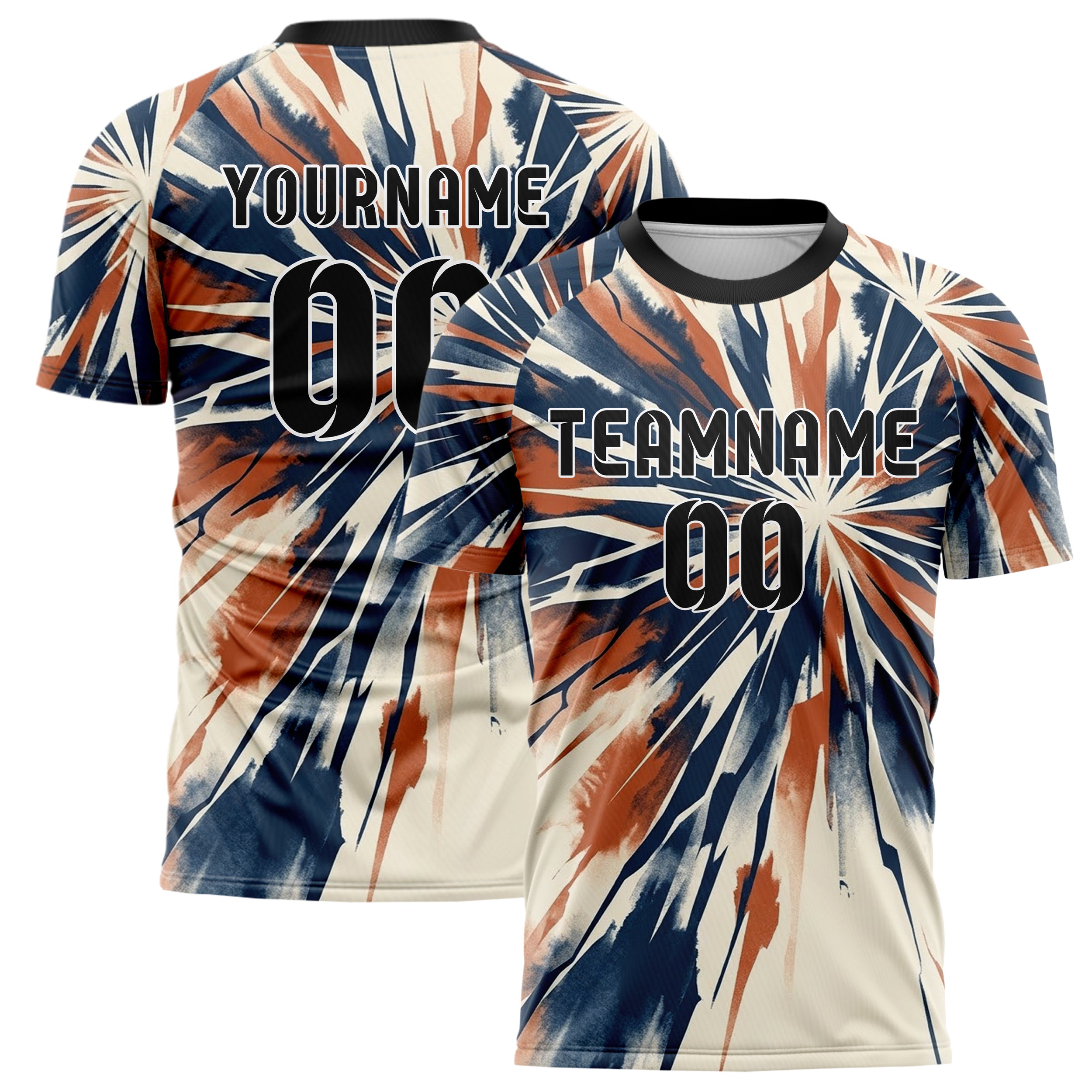 Cream Ink Blue Terracotta Ink Wash Fracture Custom Soccer Jersey
