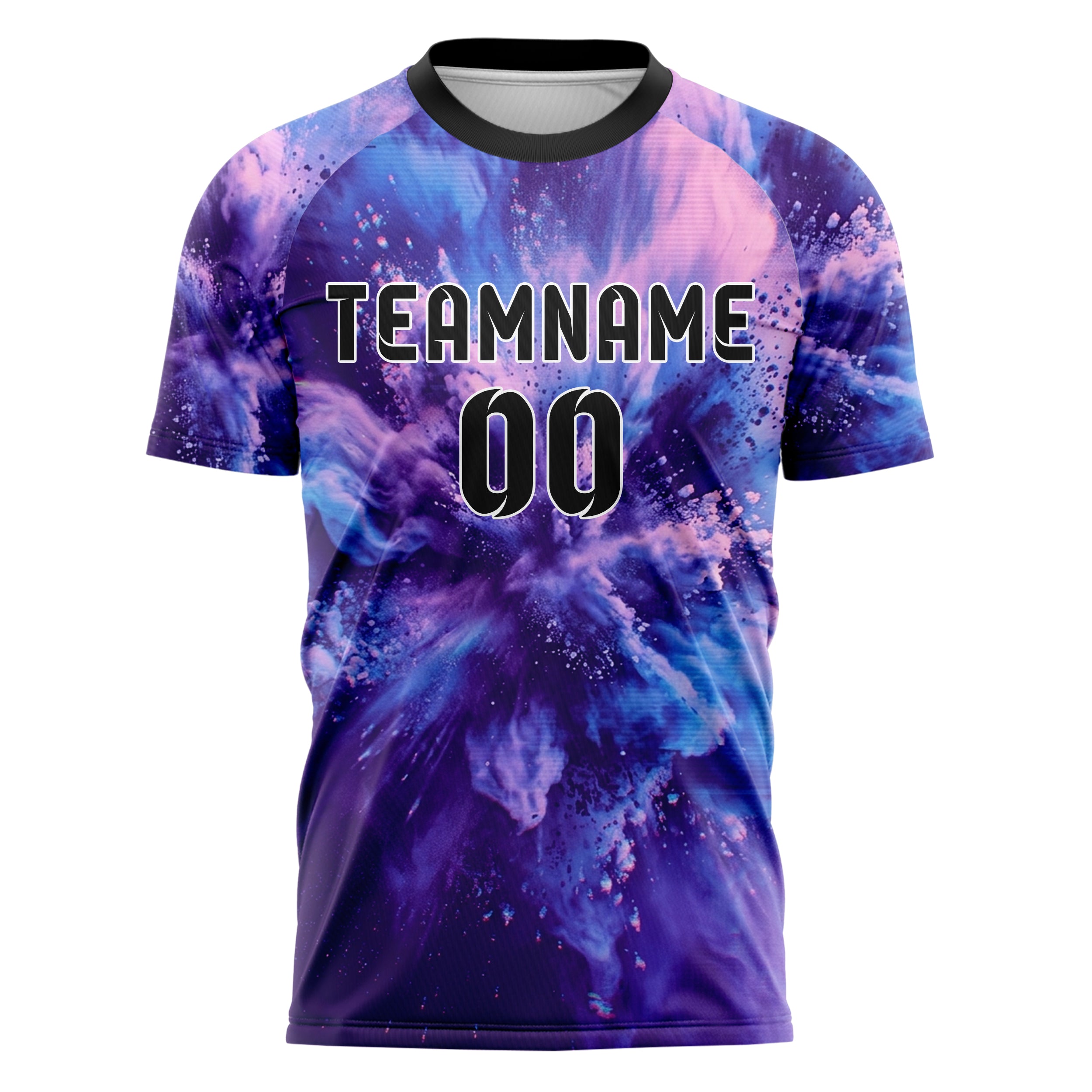 Violet Blue Pink Gradient Nebula Pigment Cloud Custom Soccer Jersey