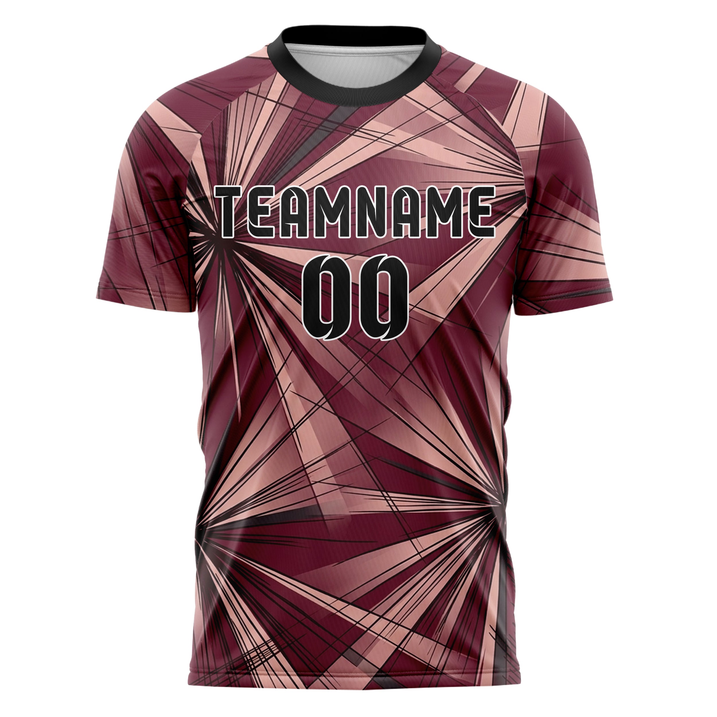Burgundy Blush Charcoal Prismatic Light Field Custom Soccer Jersey