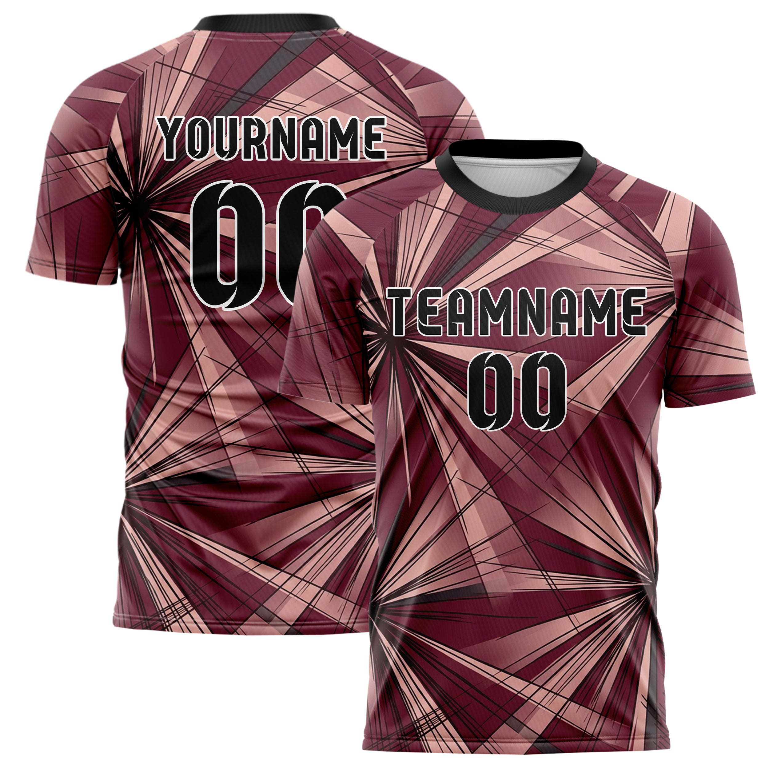 Burgundy Blush Charcoal Prismatic Light Field Custom Soccer Jersey