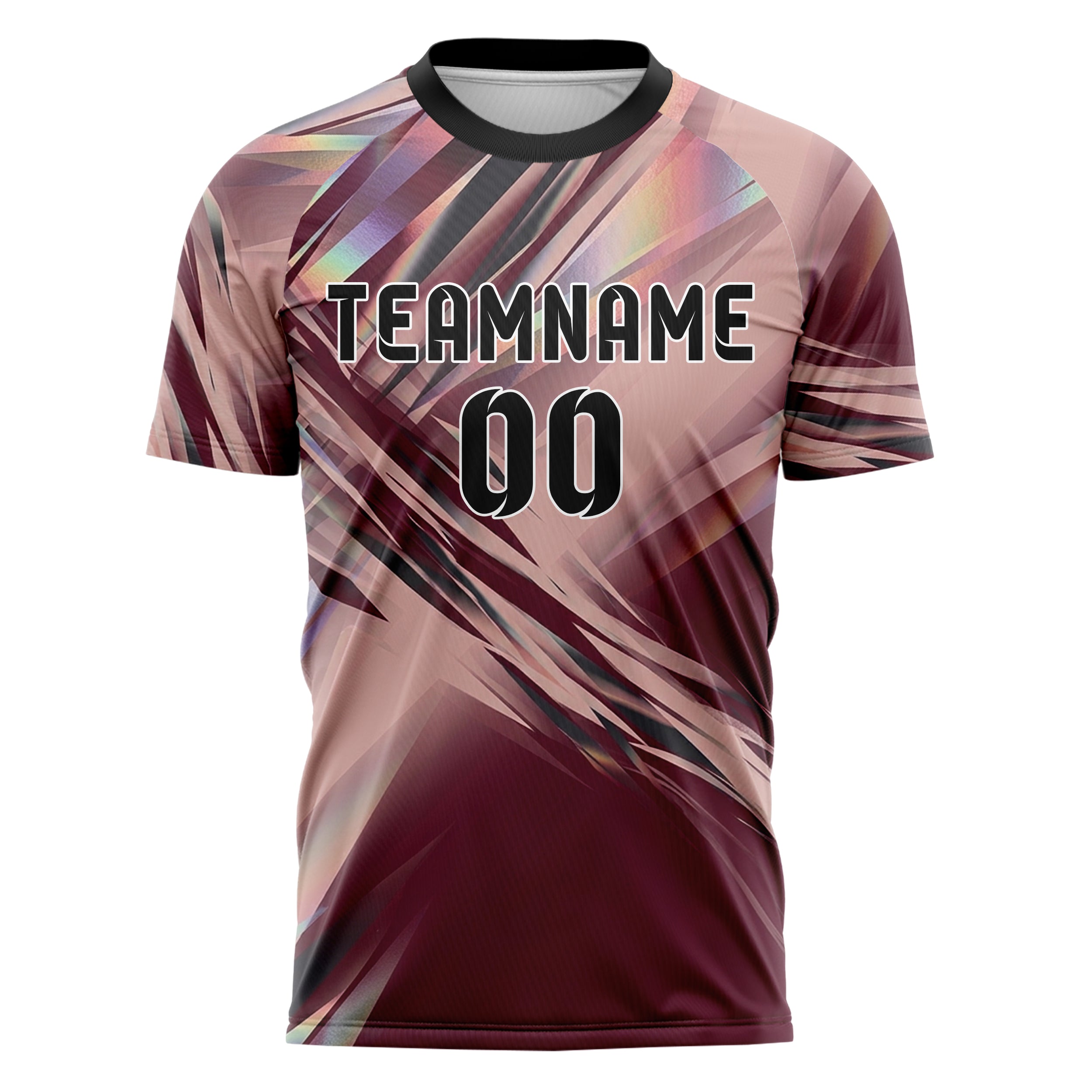 Burgundy Blush Charcoal Prismatic Light Field Custom Soccer Jersey