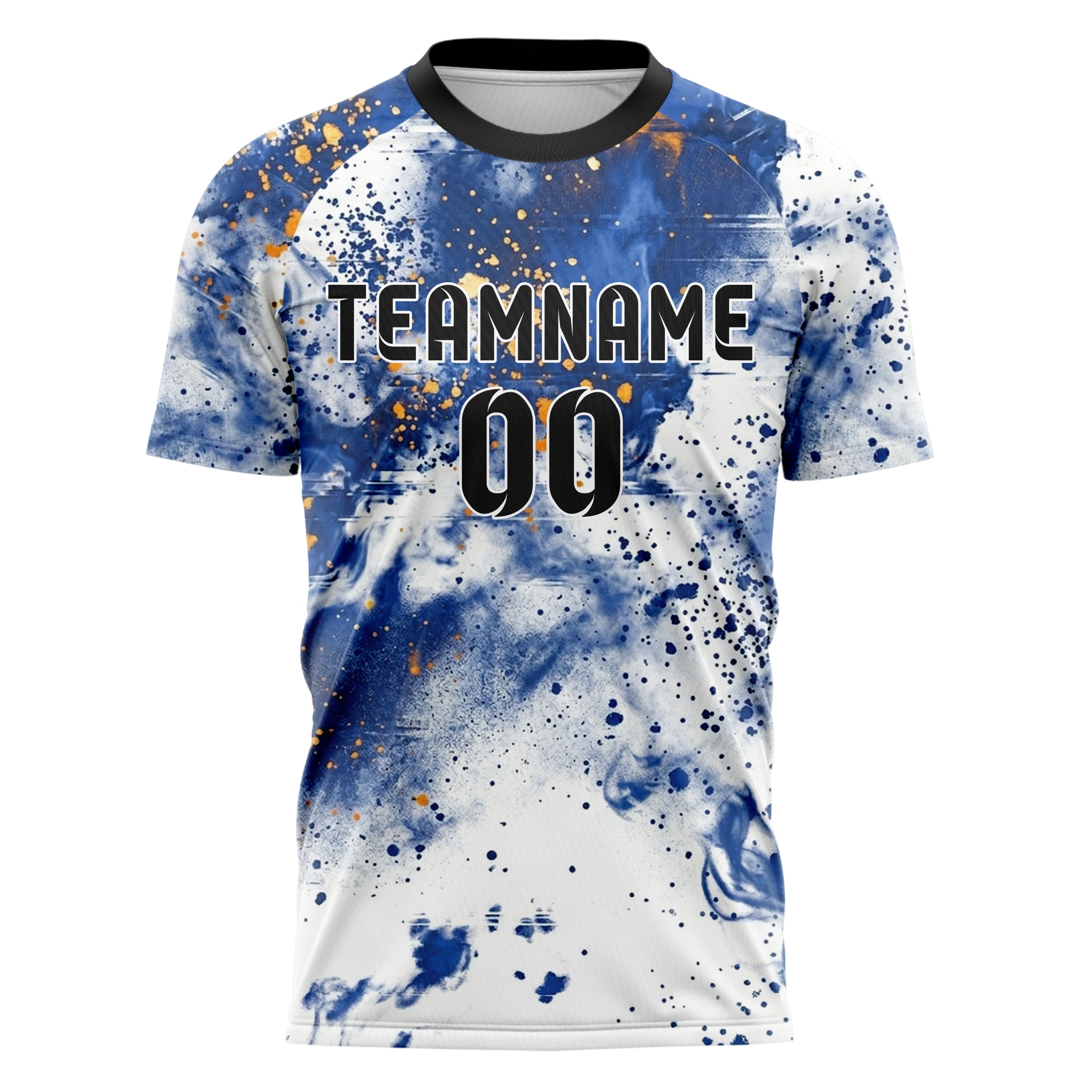 White Cobalt Amber Nebula Pigment Cloud Custom Soccer Jersey