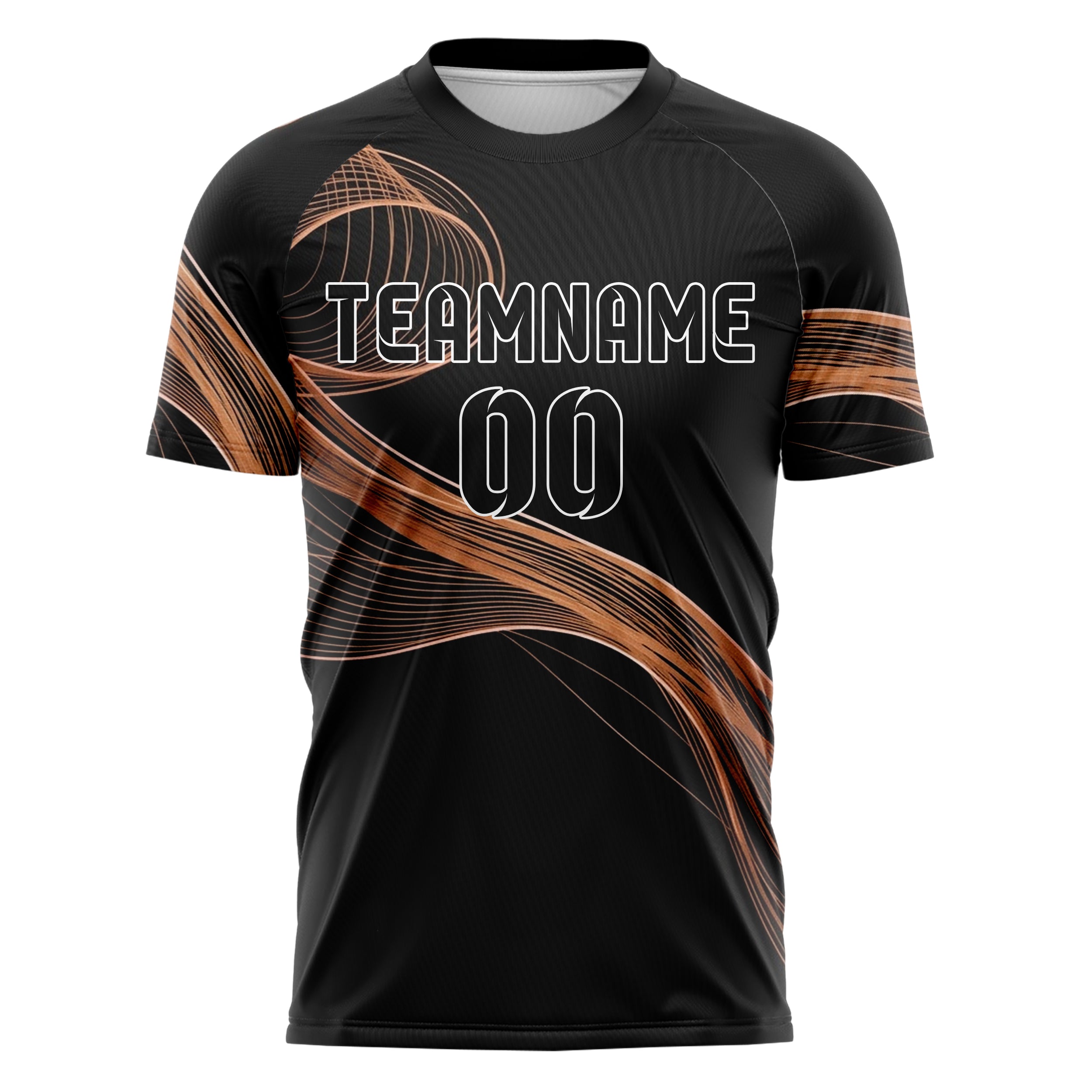 Copper Rose Gold Black Gallery Line Sculpture Custom Soccer Jersey