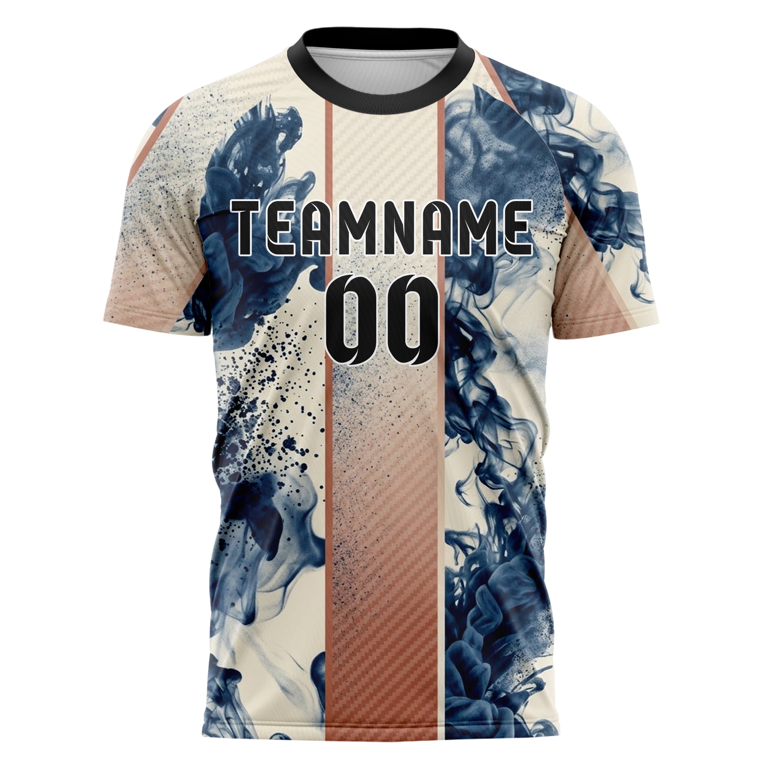 Cream Ink Blue Terracotta Nebula Pigment Cloud Custom Soccer Jersey