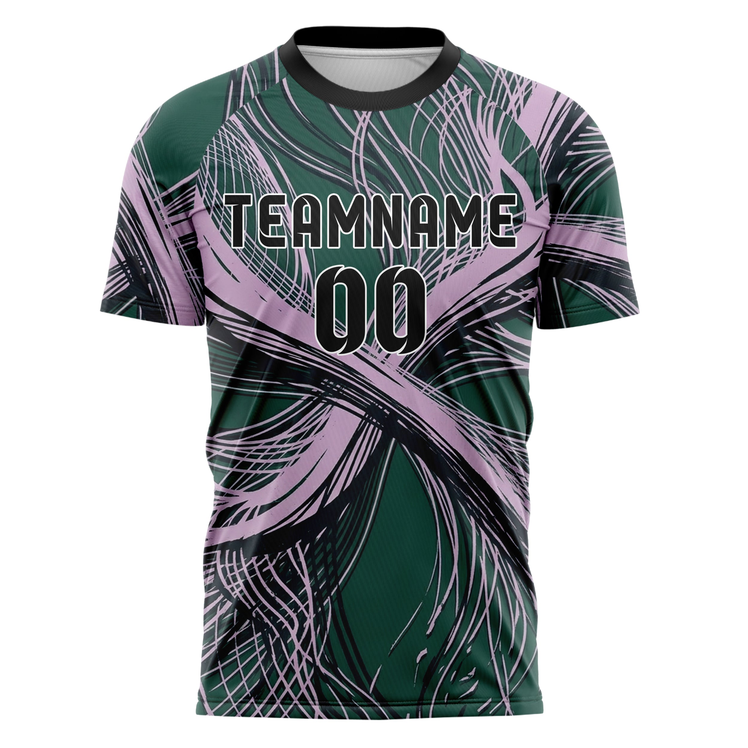 Emerald Lilac Black Gallery Line Sculpture Custom Soccer Jersey