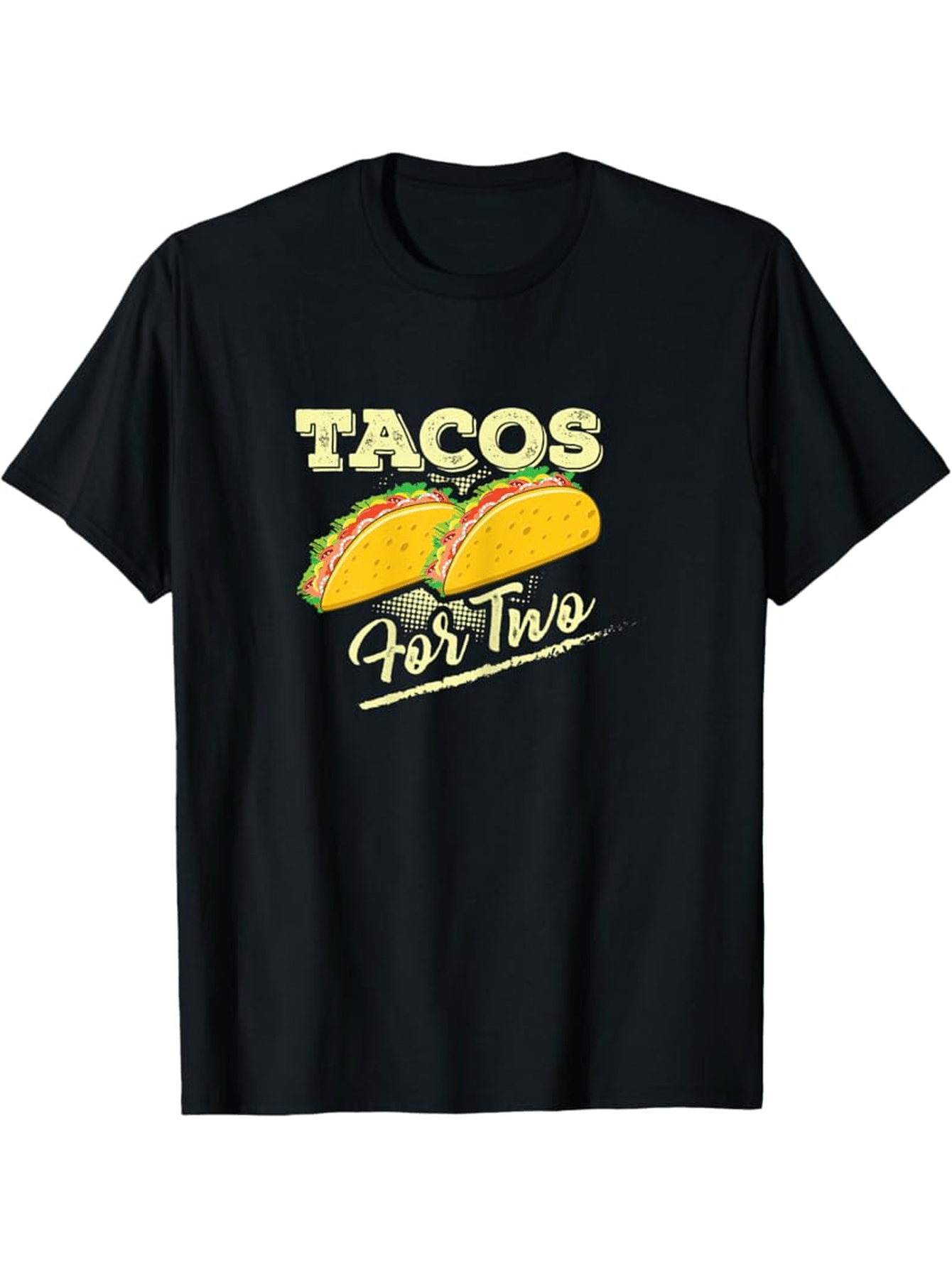 Tailorly Men's Printed Tee - Tacos For Two Vintage Style Lettering With Colorful Filled Taco