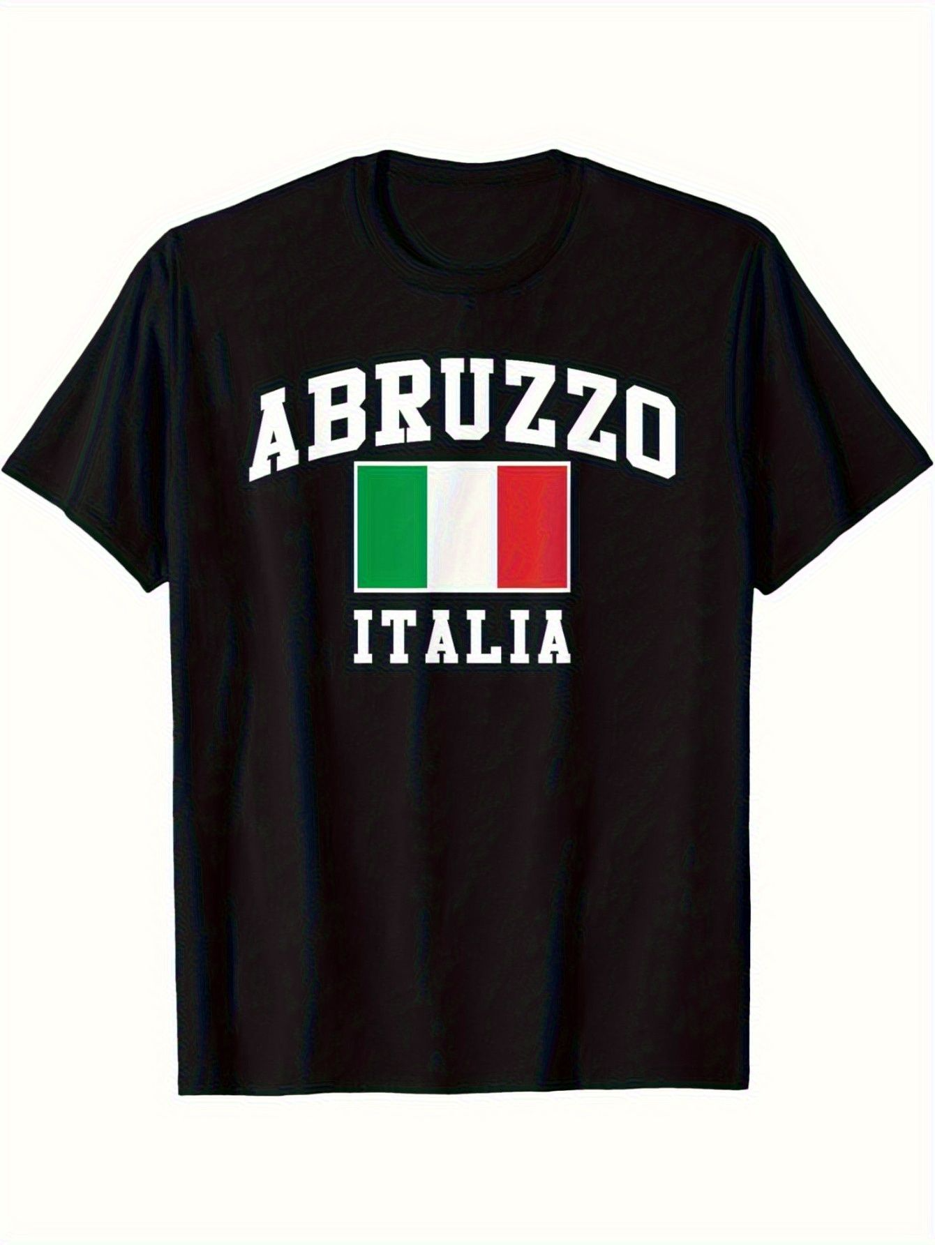 Tailorly Men's Printed Tee - Abruzzo Italia Tricolor Flag With Simple Heritage Design Shirt