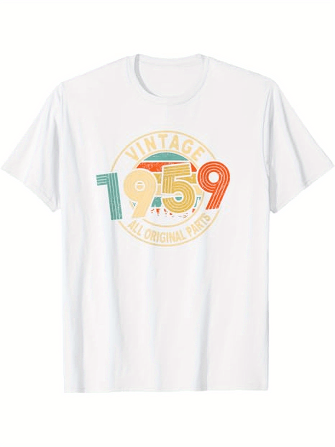 Tailorly Men's Printed Tee - Vintage 1959 Multicolor Retro Numbers On Classic Birthday Shirt