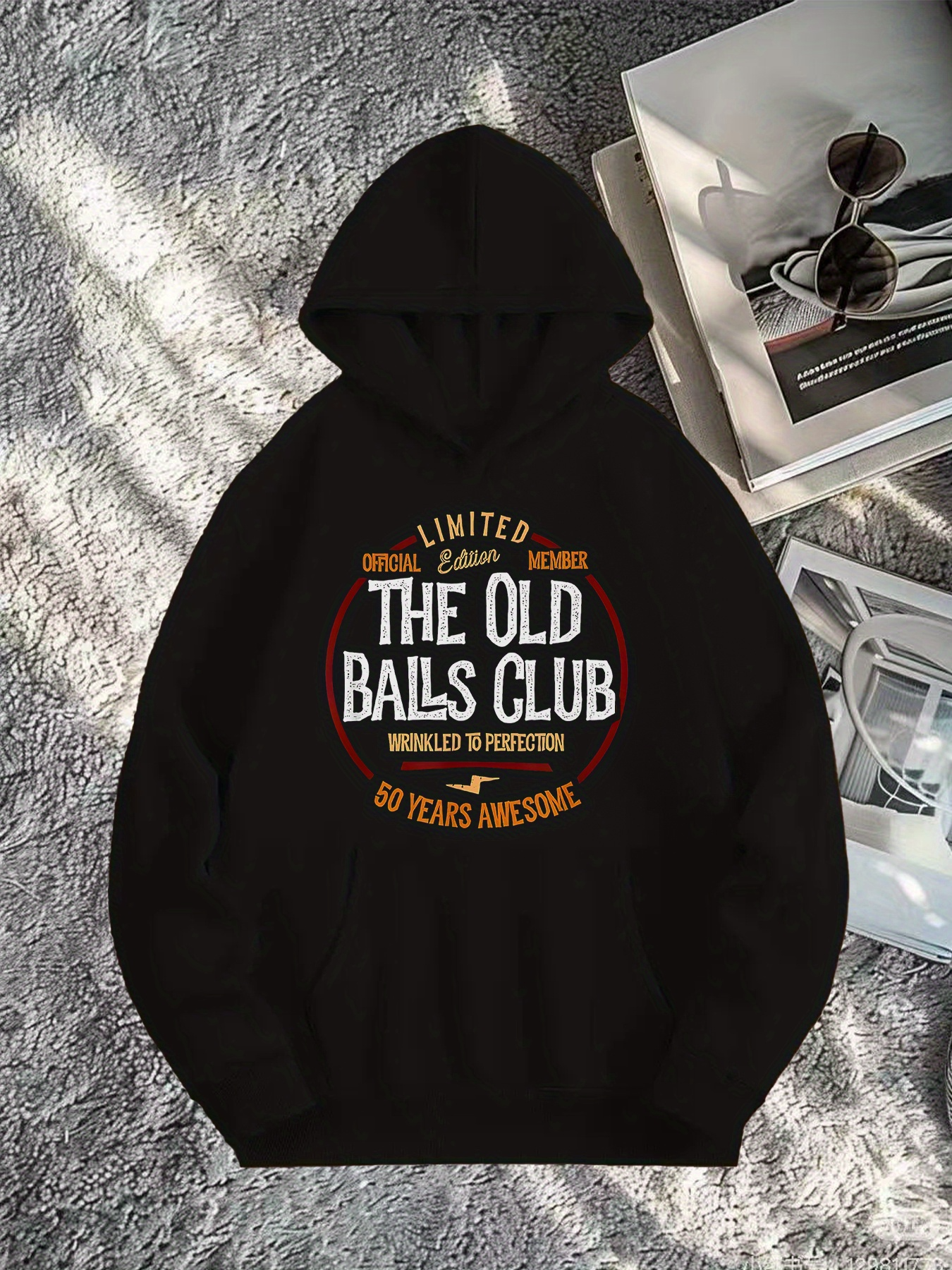 Tailorly Men's Printed Hoodie - Limited Edition Vintage Graphic With Bold Colorful Lettering The Old Balls Club