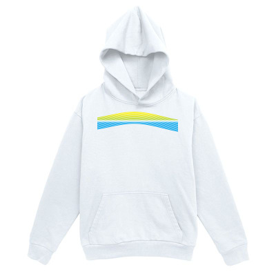 Tailorly Men's Printed Hoodie - Minimalist Sunrise Horizon Lines Across A Clean White Hoodie