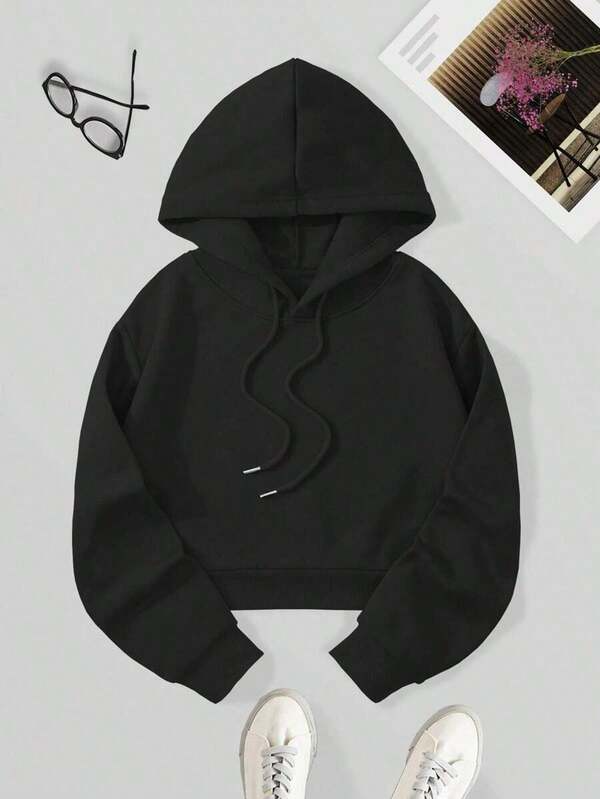 Tailorly Women's Printed Hoodie - Classic Solid Color Minimalist Comfort Pullover Hoodie