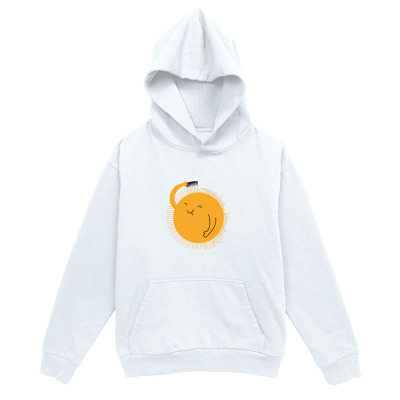 Tailorly Men's Printed Hoodie - Playful Cartoon Orange With Subtle Swirl And Smiling Face Fruit