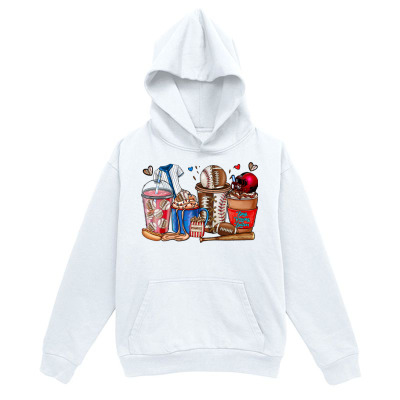 Tailorly Men's Printed Hoodie - Colorful Cartoon Snack Drinks With Sweet Treats Under Smiling Beverage Cups