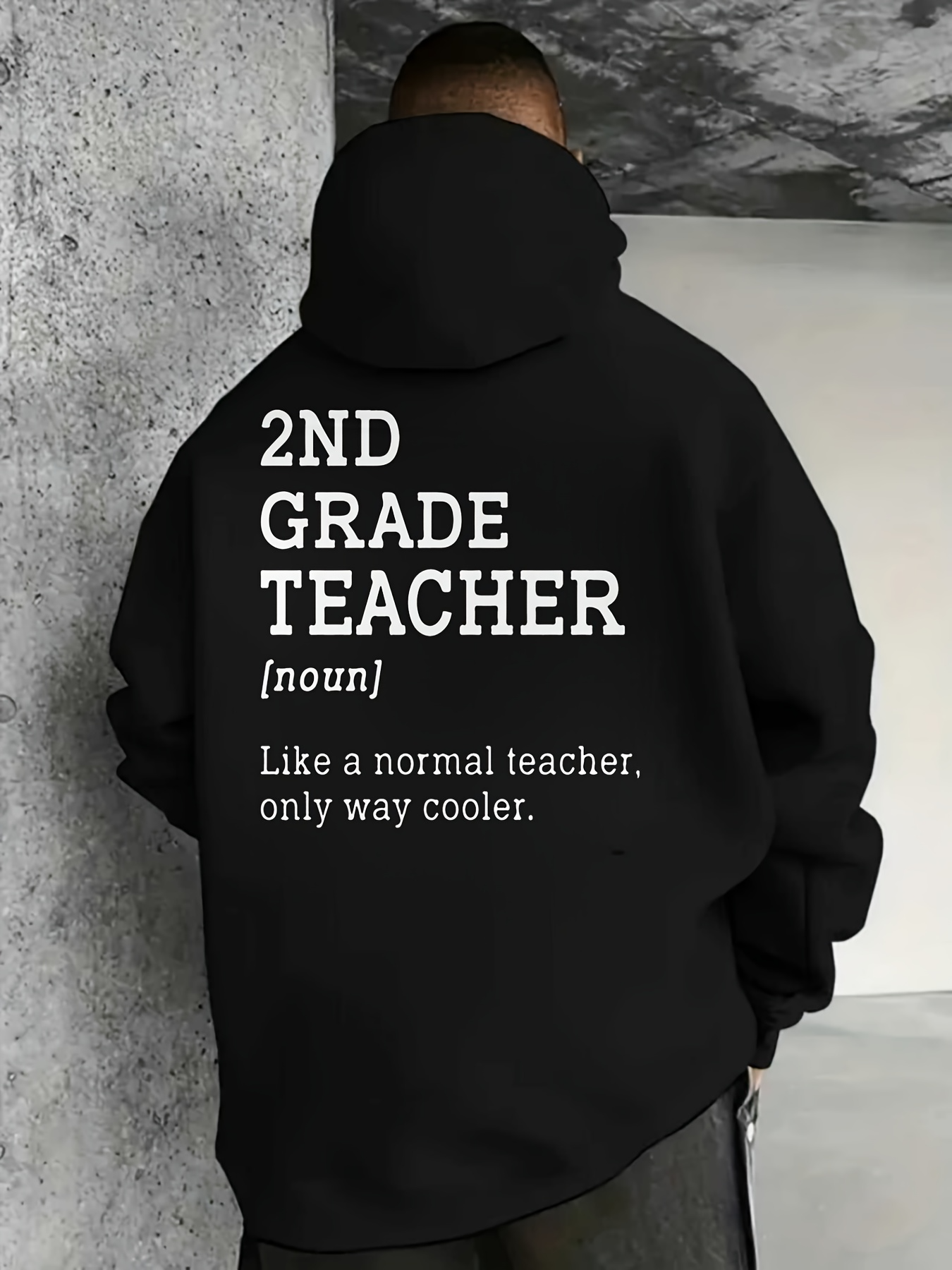 Tailorly Men's Printed Hoodie - Second Grade Teacher Like A Normal Teacher Only Cooler Teacher