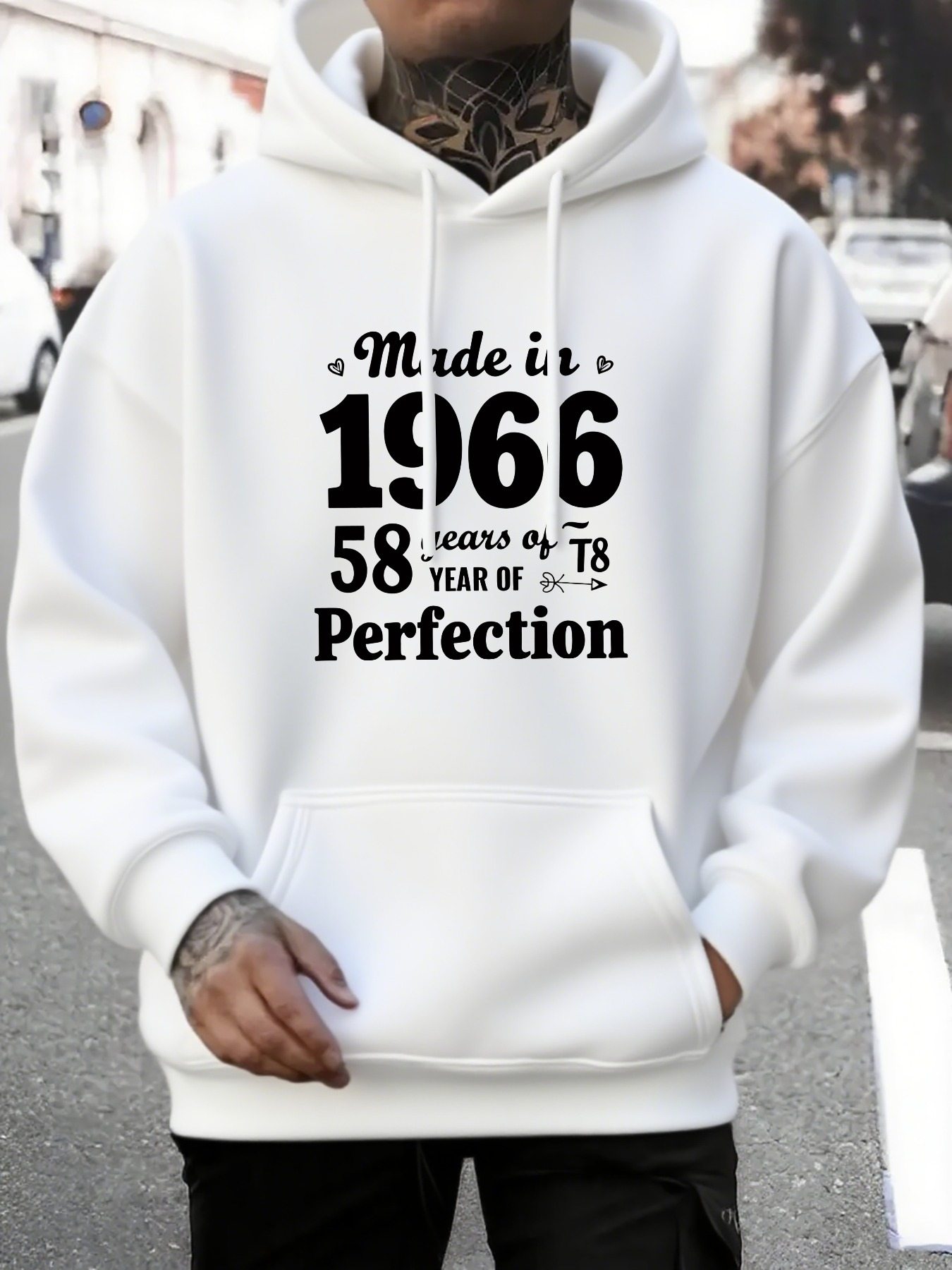 Tailorly Men's Printed Hoodie - Made In 1966 Fifty Eight Years Of Perfect Perfection Hoodie