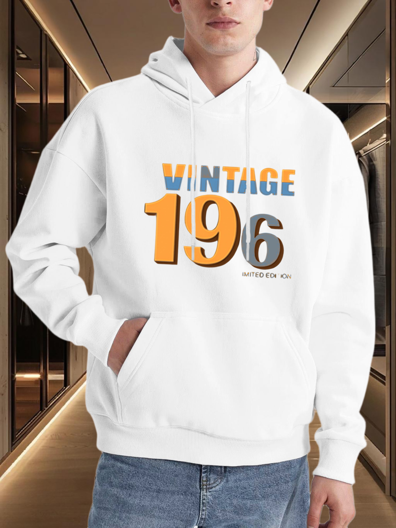 Tailorly Men's Printed Hoodie - Vintage Style Bold Numbers And Subtle Urban Accents Hoodie
