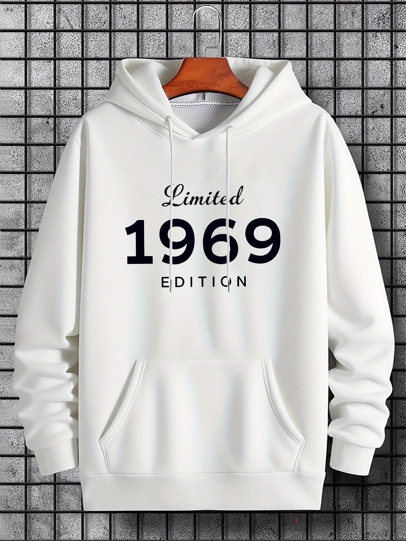 Tailorly Men's Printed Hoodie - Limited 1969 Edition Bold Retro Numero Hoodie