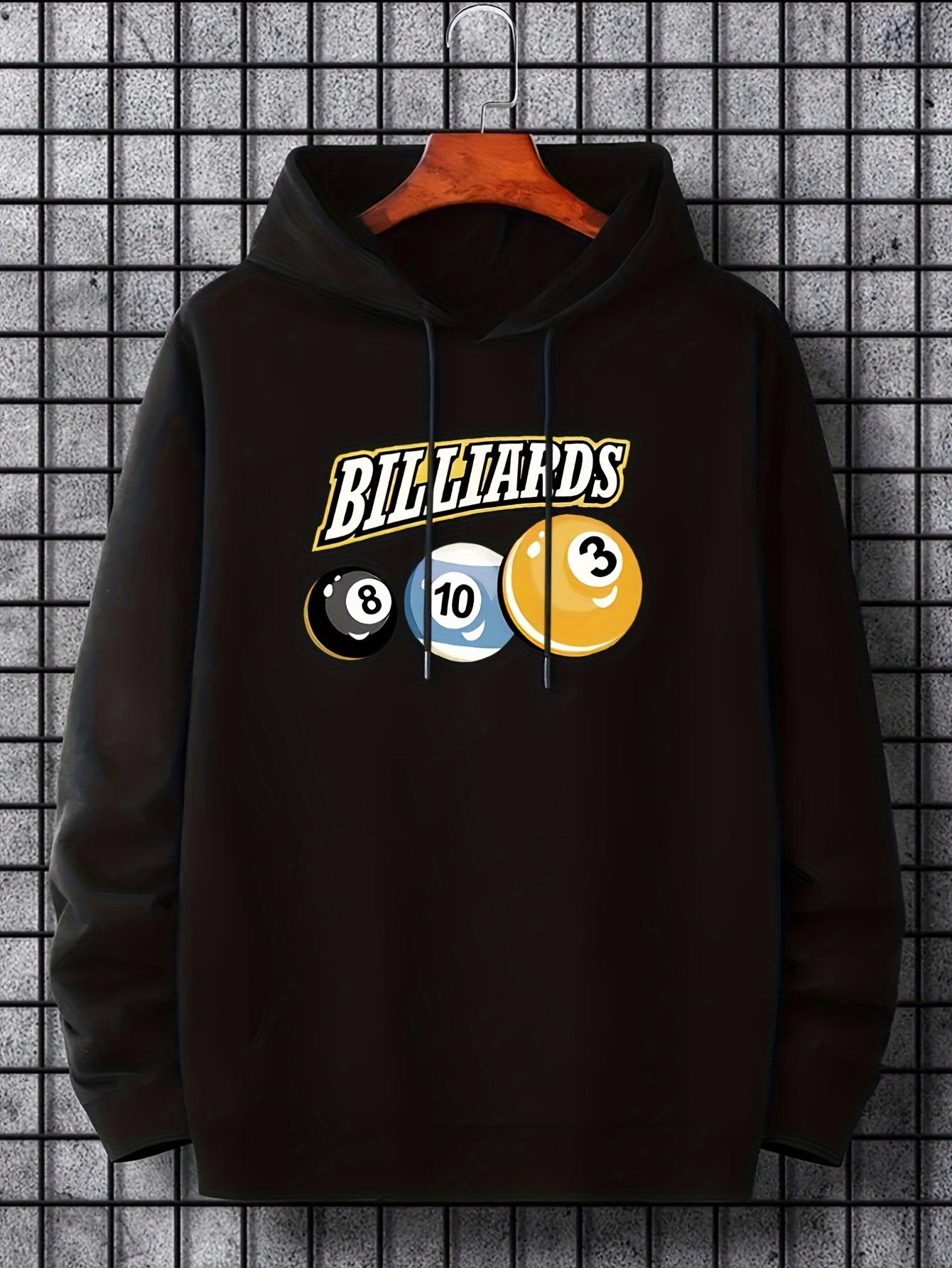 Tailorly Women's Printed Hoodie - Billiards Game Table Balls With Striking Vintage Lettering