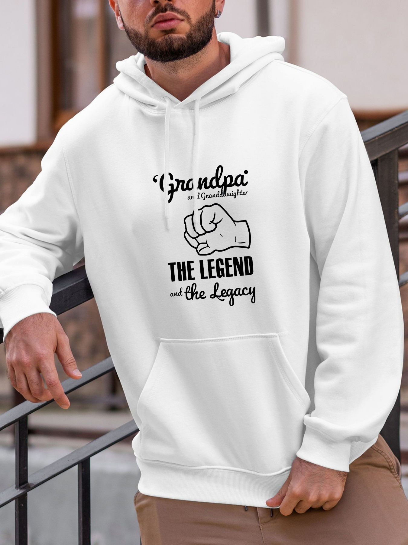 Tailorly Men's Printed Hoodie - Grandpa Special Fighter The Legend And The Legacy Hand