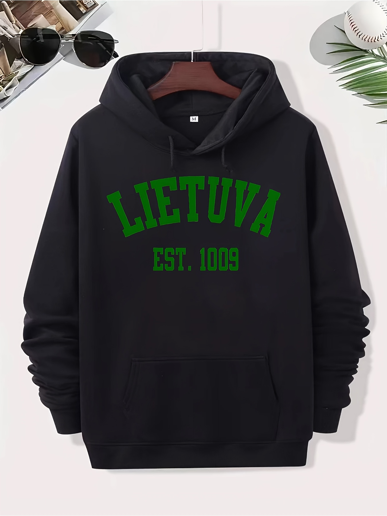 Tailorly Men's Printed Hoodie - Green Arch Lettering With Founding Year Typography Hoodie