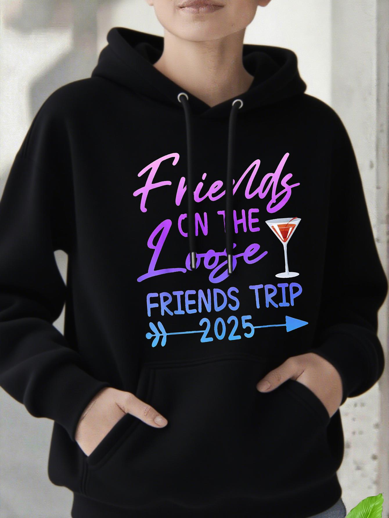 Tailorly Women's Printed Hoodie - Friends On The Loose Fun Arrow Cocktail Friends Trip Sweatshirt
