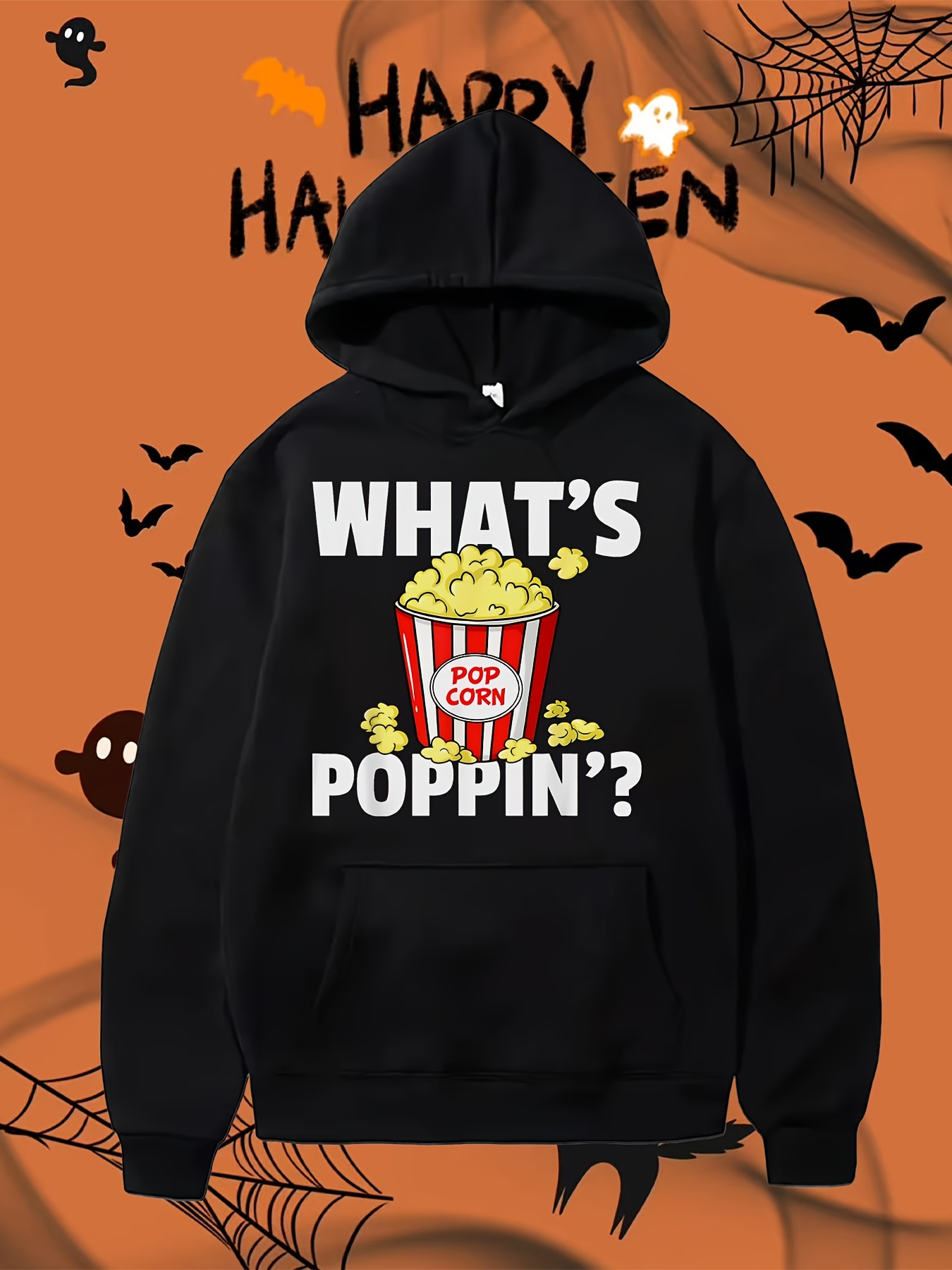 Tailorly Men's Printed Hoodie - Whats Poppin Carton Of Fresh Movie Theater Popcorn Hoodie