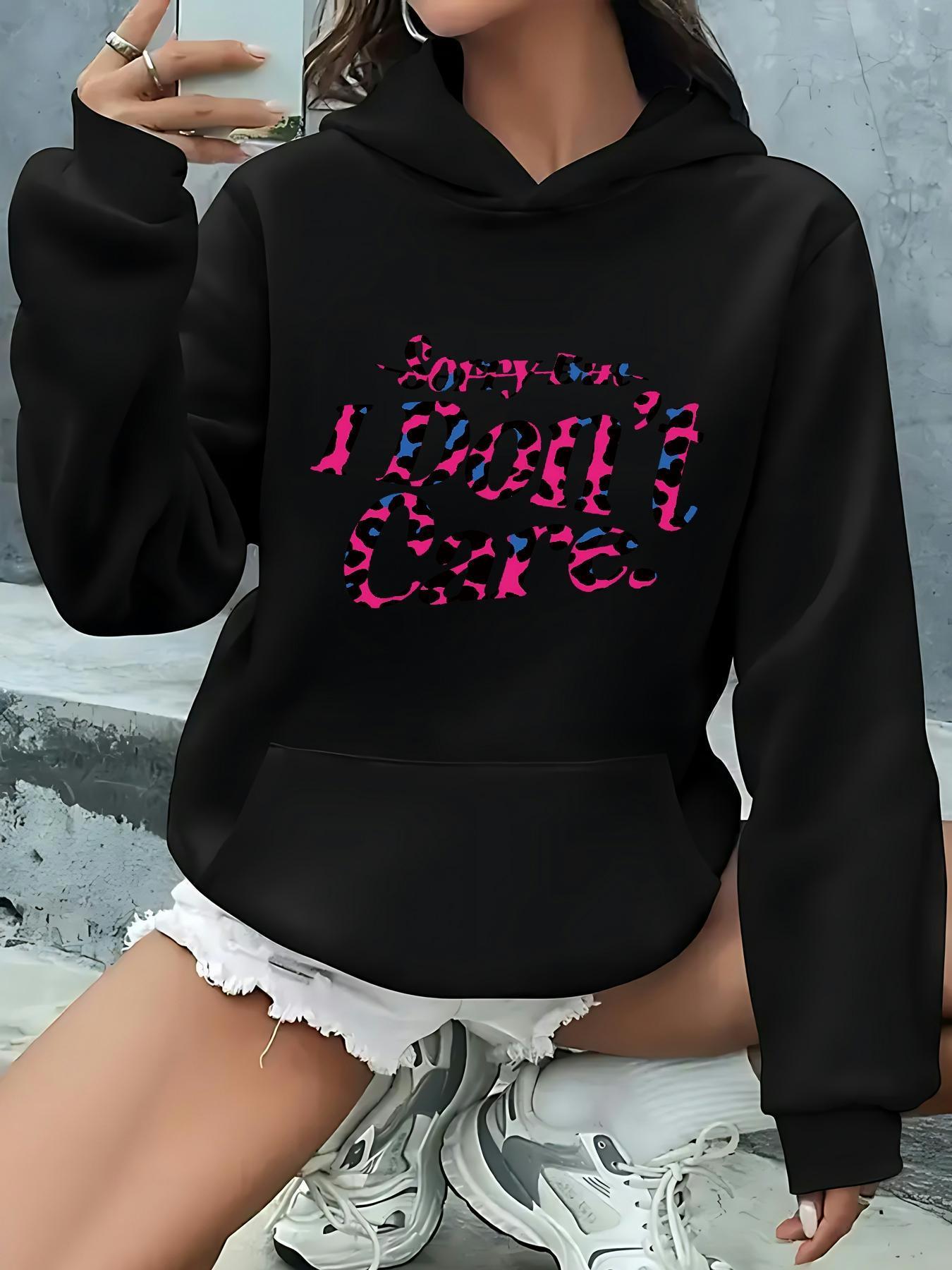 Tailorly Women's Printed Hoodie - Colorful Wilderness Camo With Bright Pink Accents On Graphic Patch Hoodie
