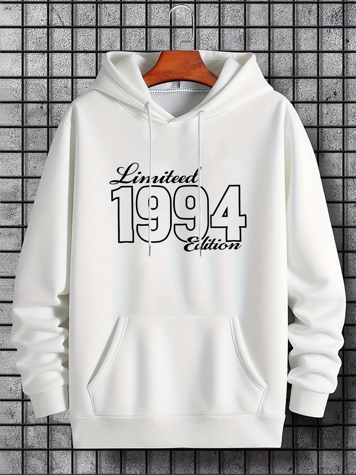 Tailorly Men's Printed Hoodie - Limited 1994 Edition Bold Letter Print Street Hoodie