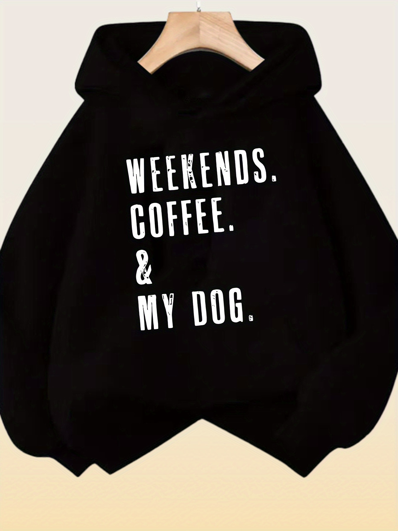 Tailorly Women's Printed Hoodie - Weekends Coffee And My Dog On Cozy Hoodie
