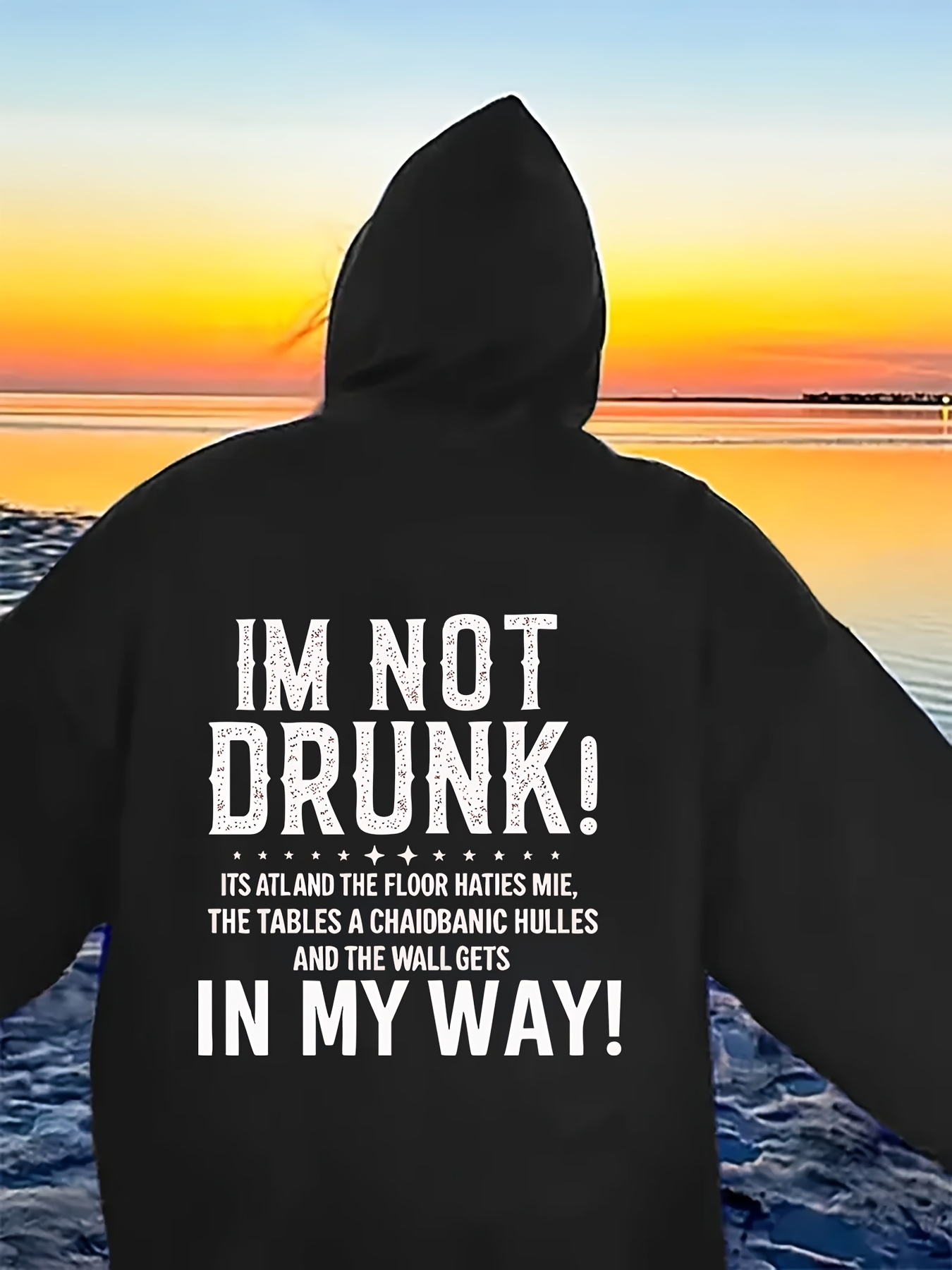 Tailorly Women's Printed Hoodie - Im Not Drunk The Floor Hates Me And The Wall Gets In My Way Hoodie