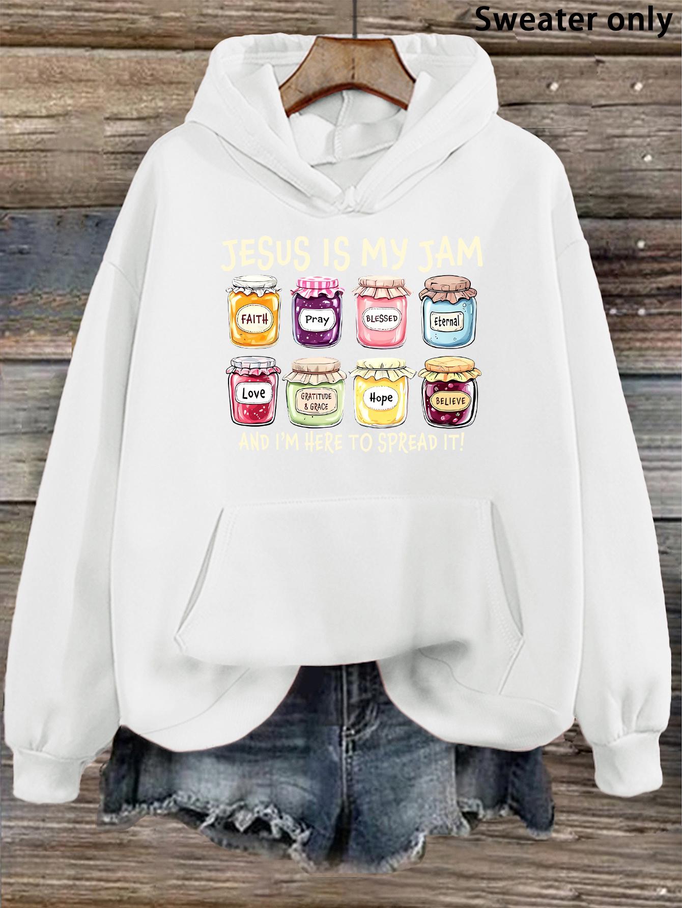 Tailorly Women's Printed Hoodie - Sweet And Colorful Assorted Jars Featuring Cute Playful Jam Collection