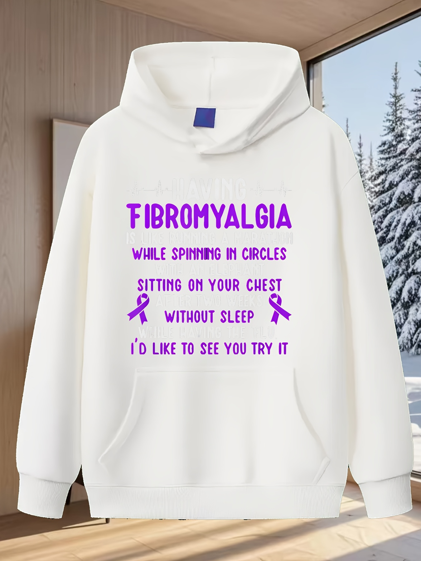 Tailorly Men's Printed Hoodie - Fibromyalgia Spinning In Circles Sitting On Chest Without Sleep Hoodie
