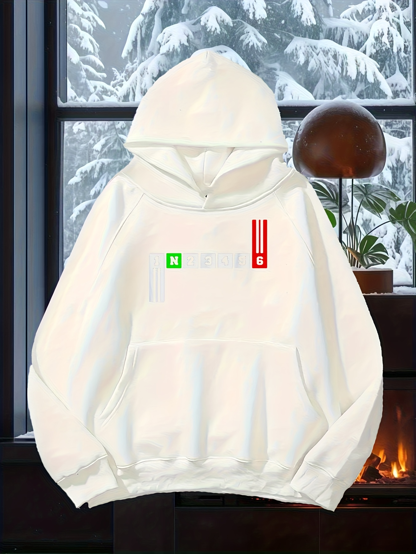 Tailorly Men's Printed Hoodie - Minimalist Color Block Modern Graphic Hoodie