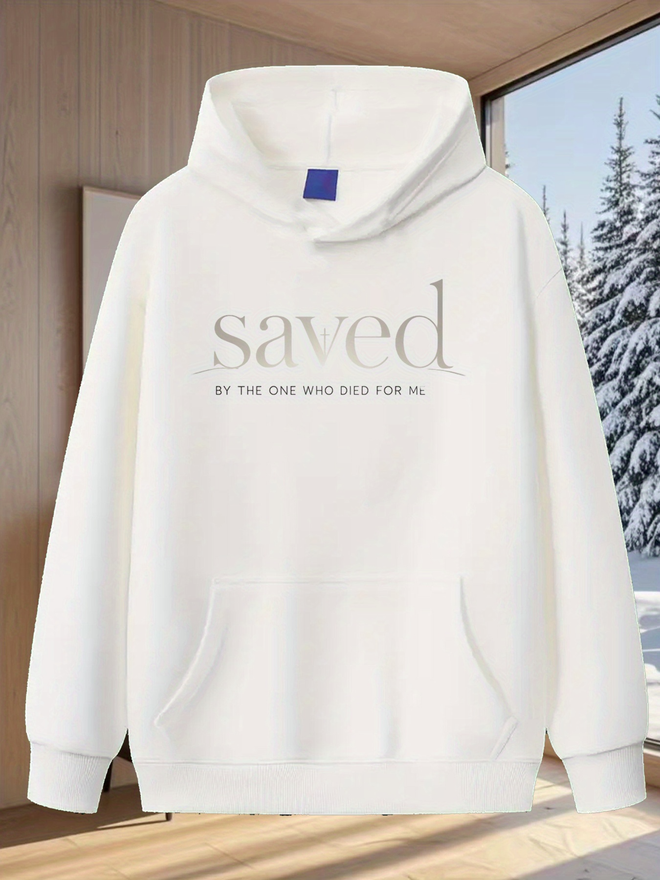 Tailorly Men's Printed Hoodie - Saved With Warm Sunlight In Cozy Winter Hoodie