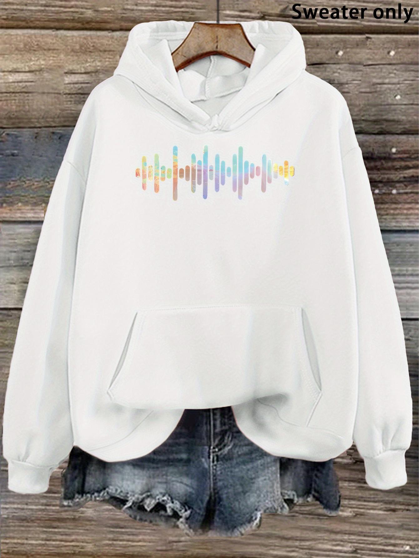 Tailorly Women's Printed Hoodie - Vivid Multicolor Lines Forming A Soft Abstract Wave Pattern Hoodie