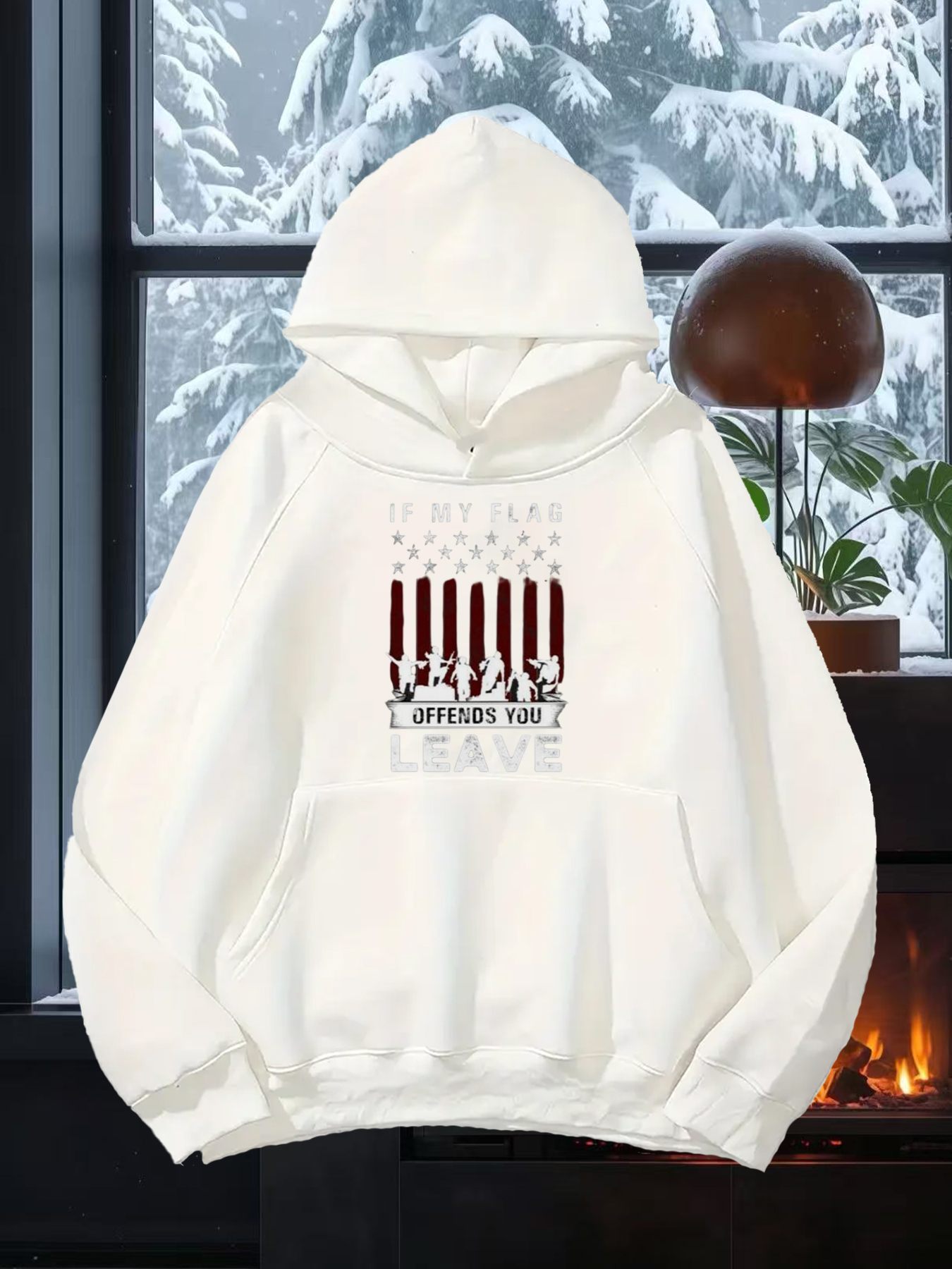 Tailorly Men's Printed Hoodie - Courageous Marchers With Bold Stripes Expressing Powerful Movement Brave