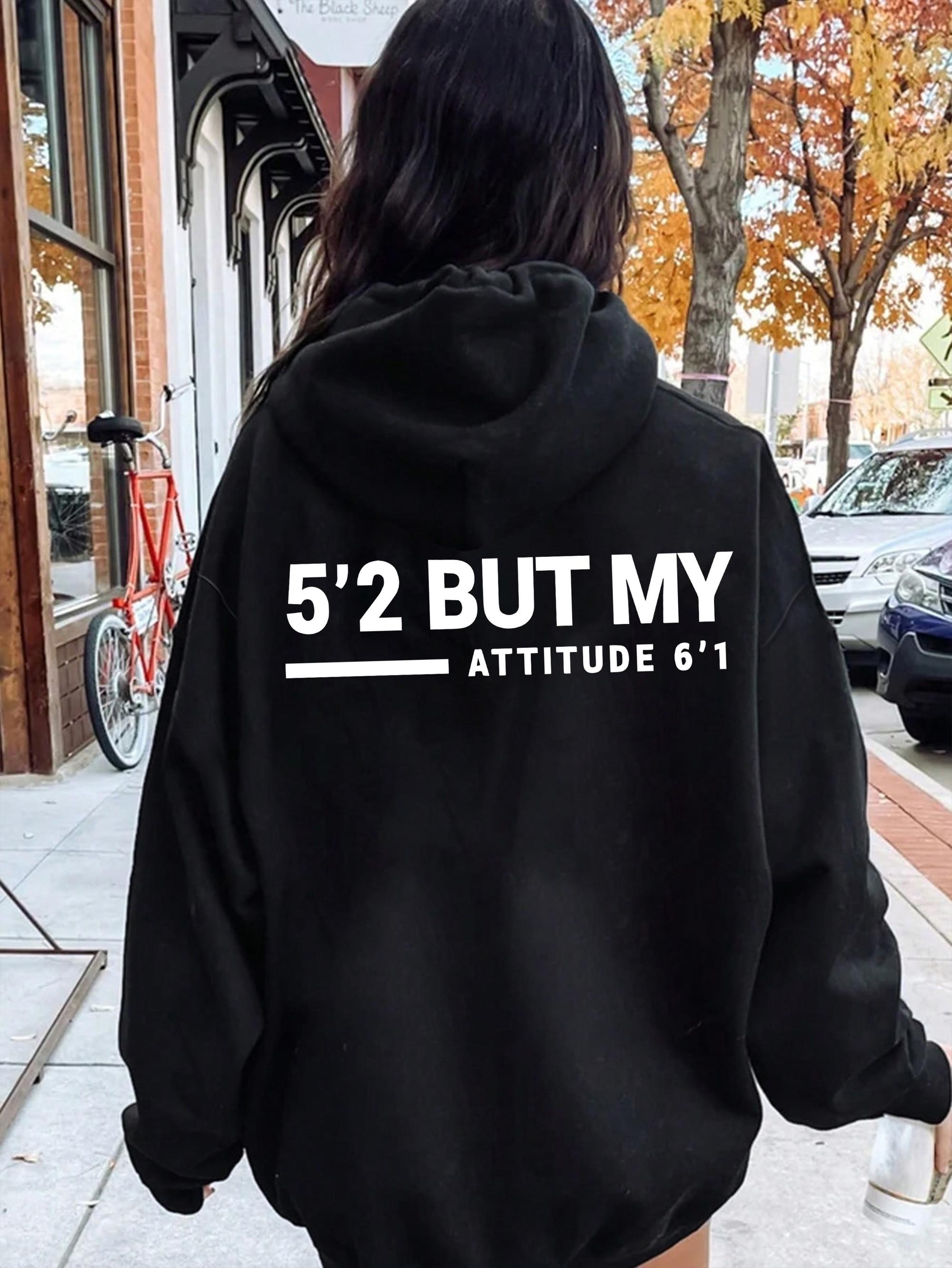 Tailorly Women's Printed Hoodie - Confident City Street With Bold Letter Printed Attitude Hoodie