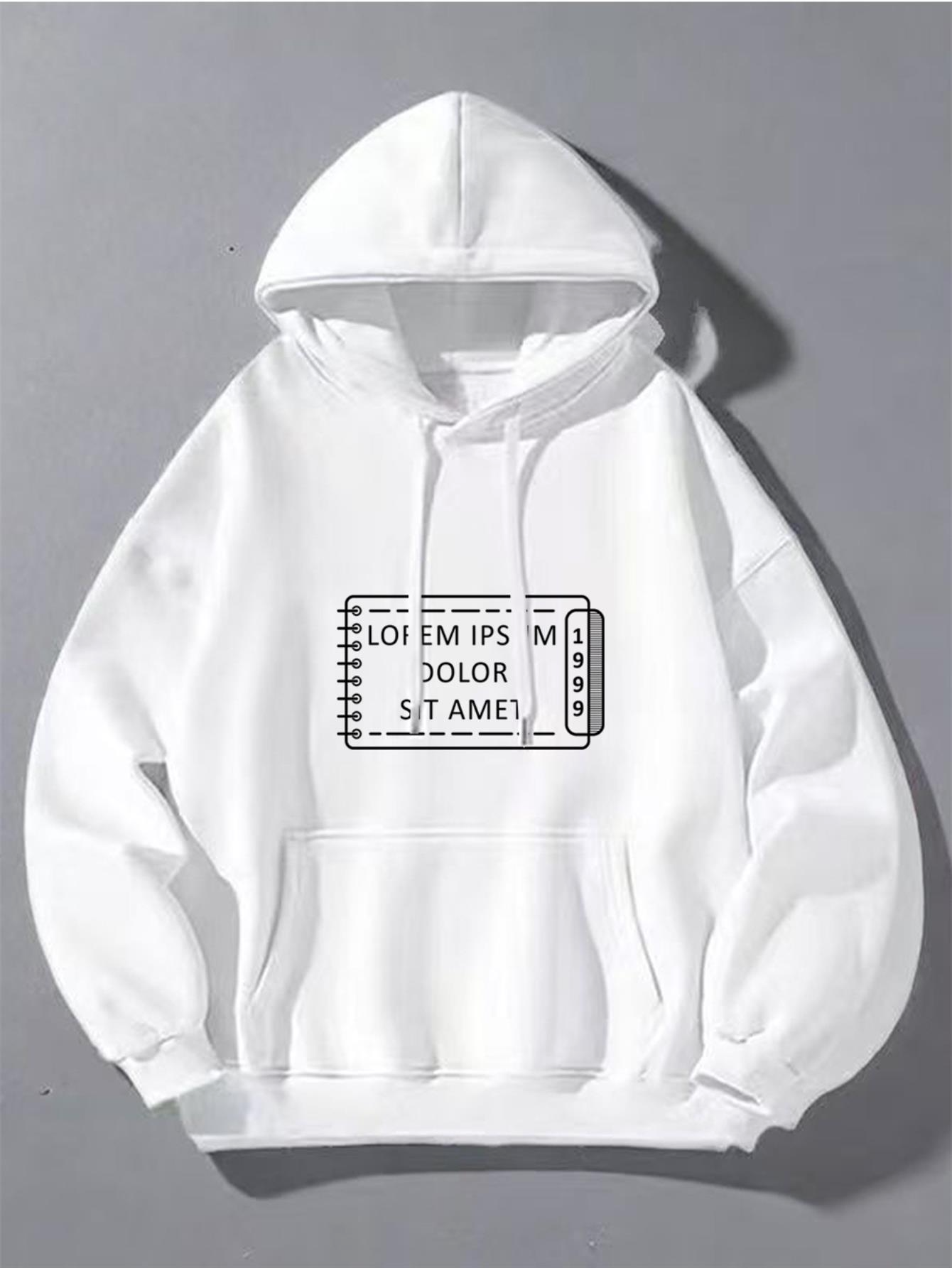 Tailorly Men's Printed Hoodie - Lorem Ipsum Dolor Sit Amet With Lined Notebook Design Embracing Minimal Graphic