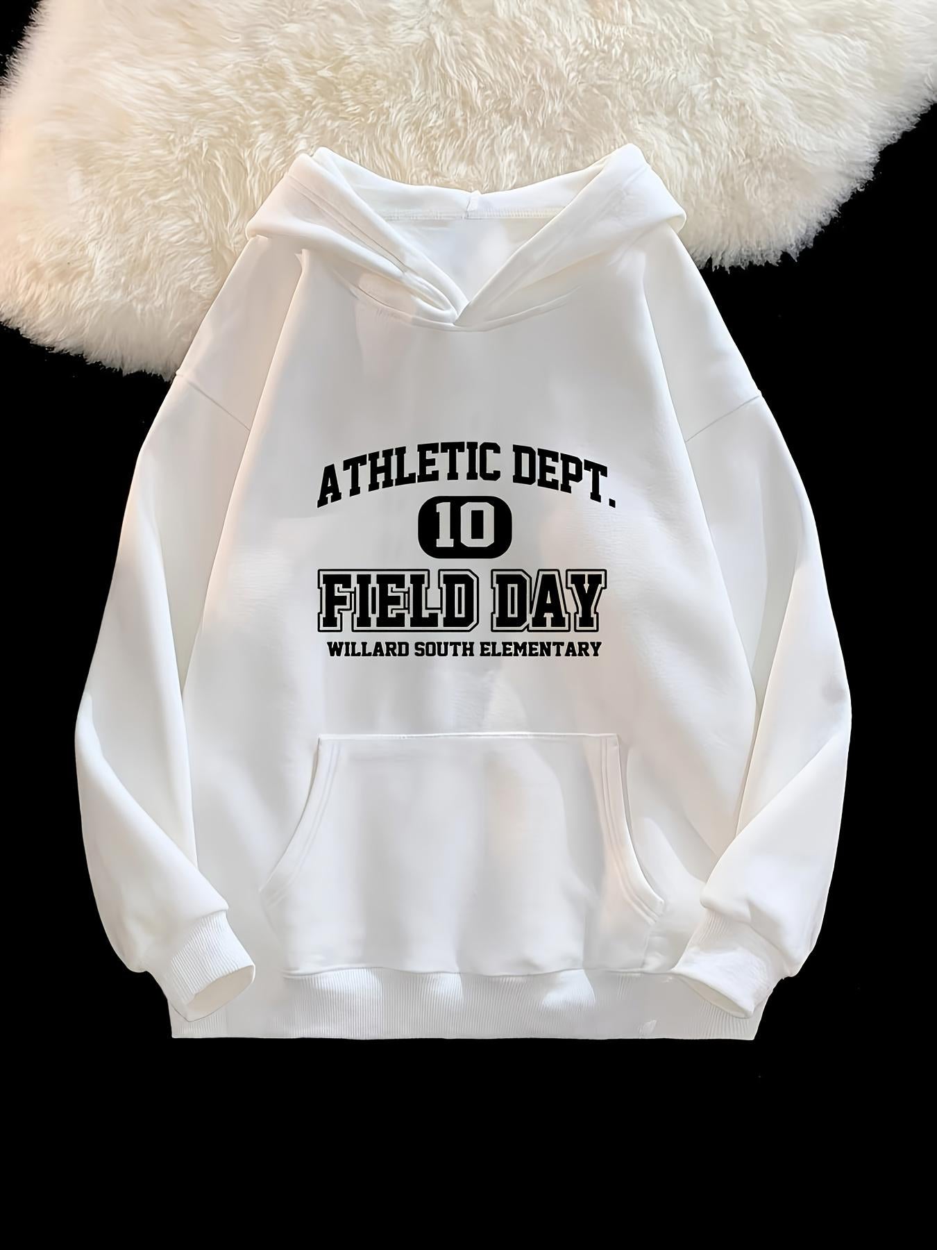Tailorly Women's Printed Hoodie - Athletic Dept Field Day Number Ten Casual School Hoodie
