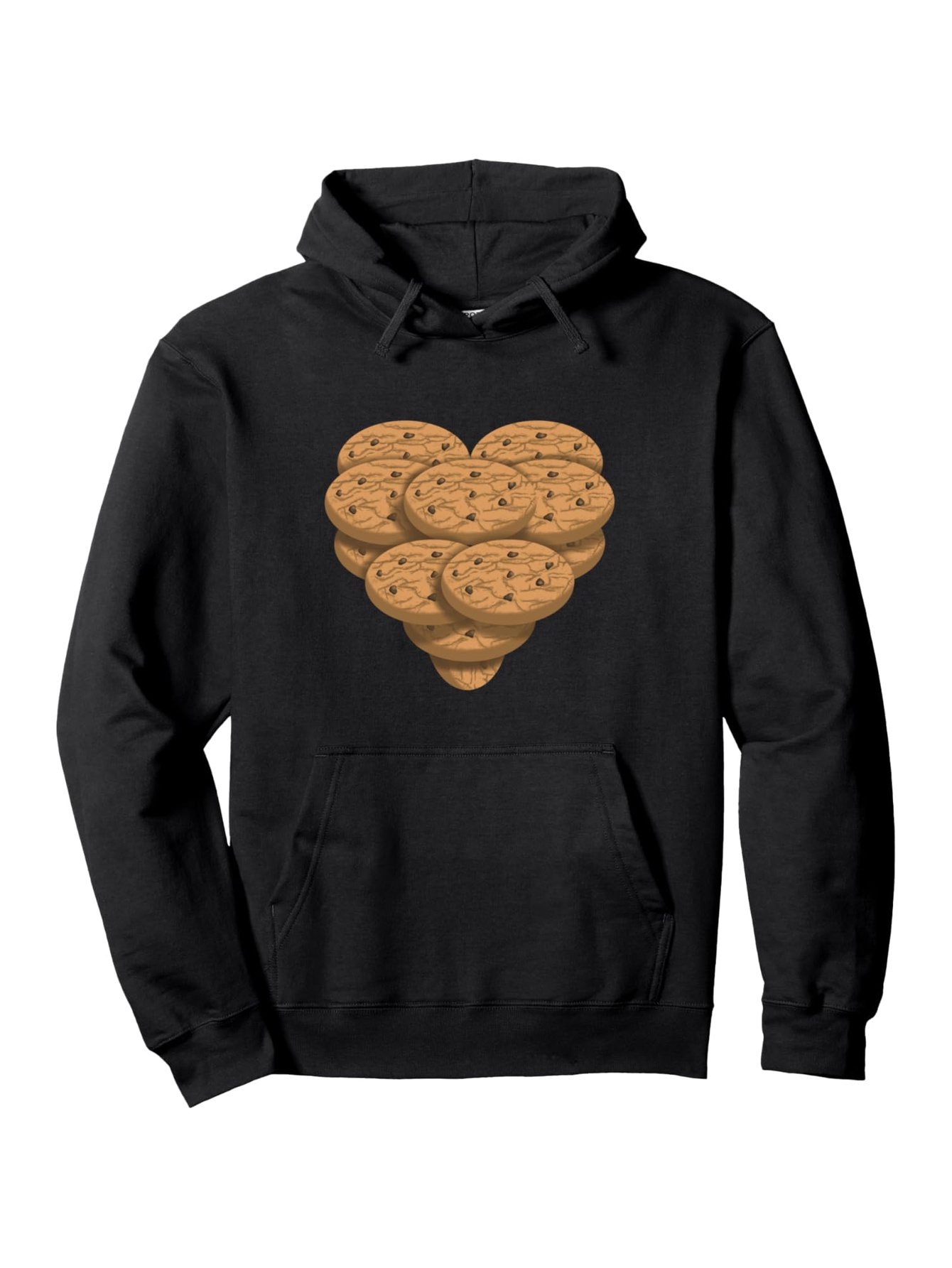 Tailorly Men's Printed Hoodie - Chocolate Chip Cookies Arranged In A Heart Shape On Hoodie