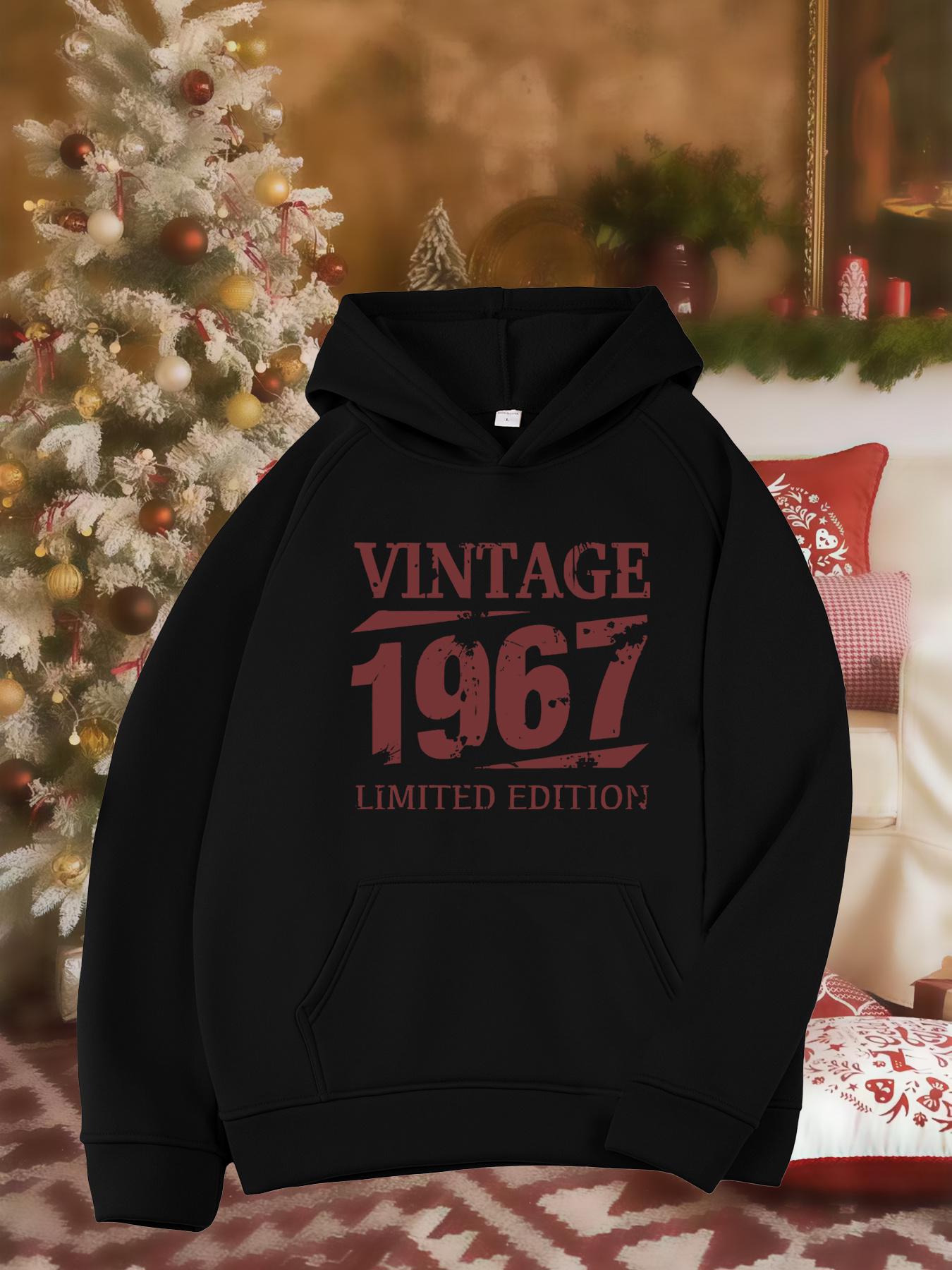 Tailorly Women's Printed Hoodie - Vintage 1967 Limited Edition With Bold Typography Across The Front Hoodie