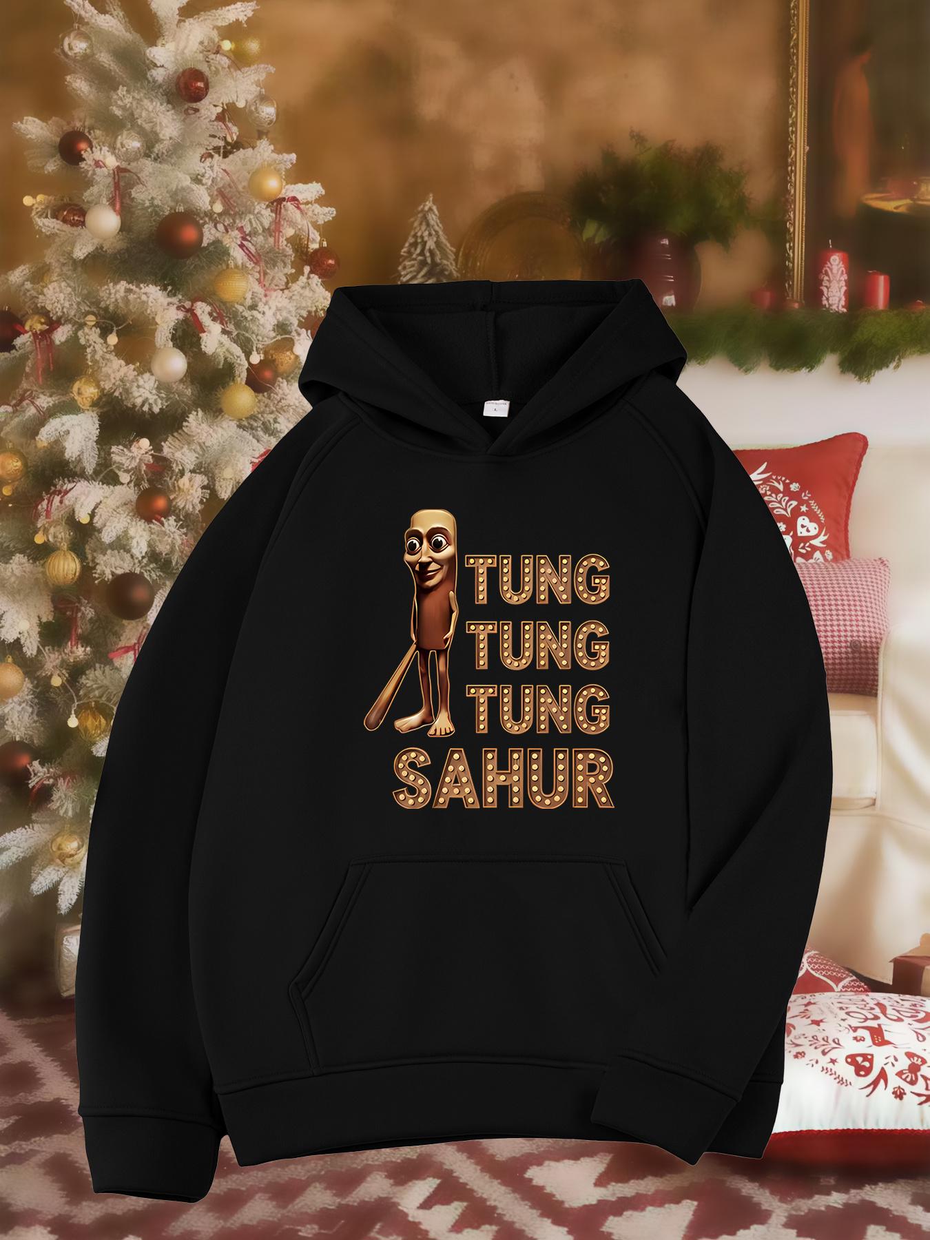Tailorly Women's Printed Hoodie - Tung Tung Tung Sahur Cartoon Character Wearing Brown Outfit