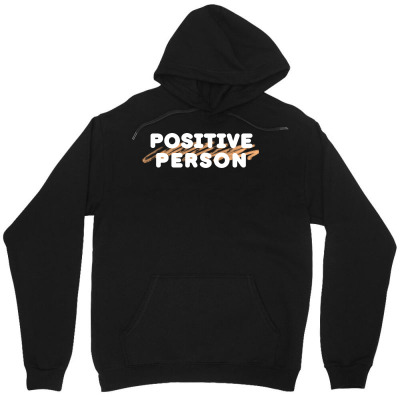 Tailorly Men's Printed Hoodie - Positive Person Bold White Letters With Simple Saturn Planet Graphic Hoodie