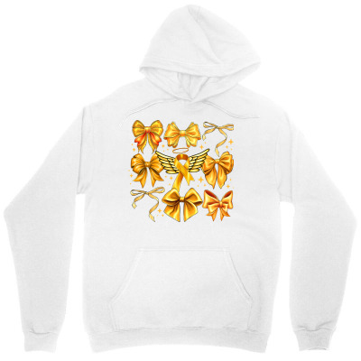 Tailorly Women's Printed Hoodie - Golden Satin Ribbons In Delicate Arrangements Featuring Decorative Bow