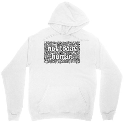 Tailorly Women's Printed Hoodie - Not Today Human Sparkling Squares Among White Cotton Hoodie