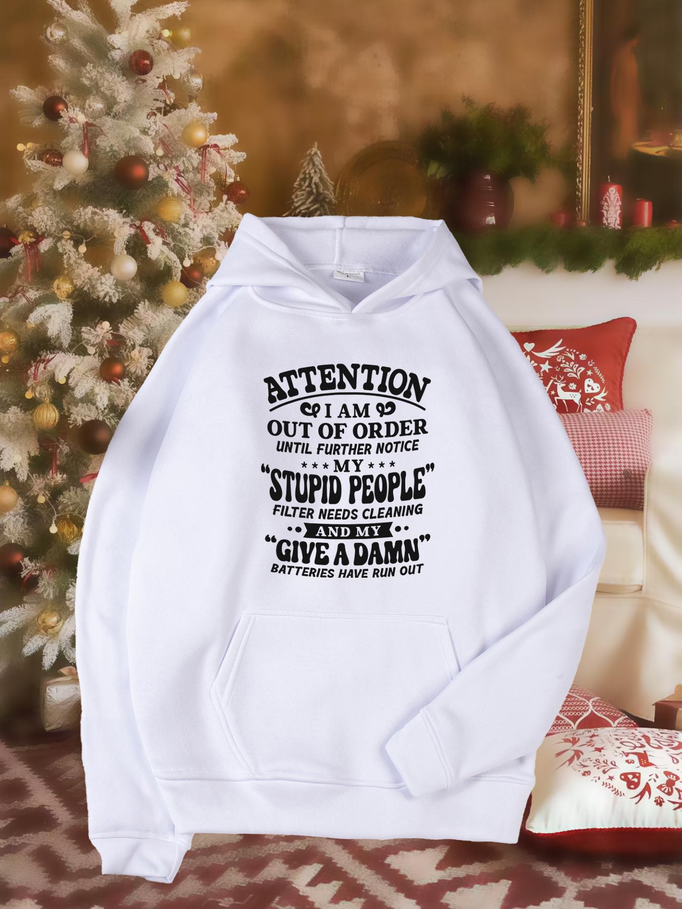 Tailorly Women's Printed Hoodie - Attention Out Of Order Warning Sassy Bold Statement Hoodie